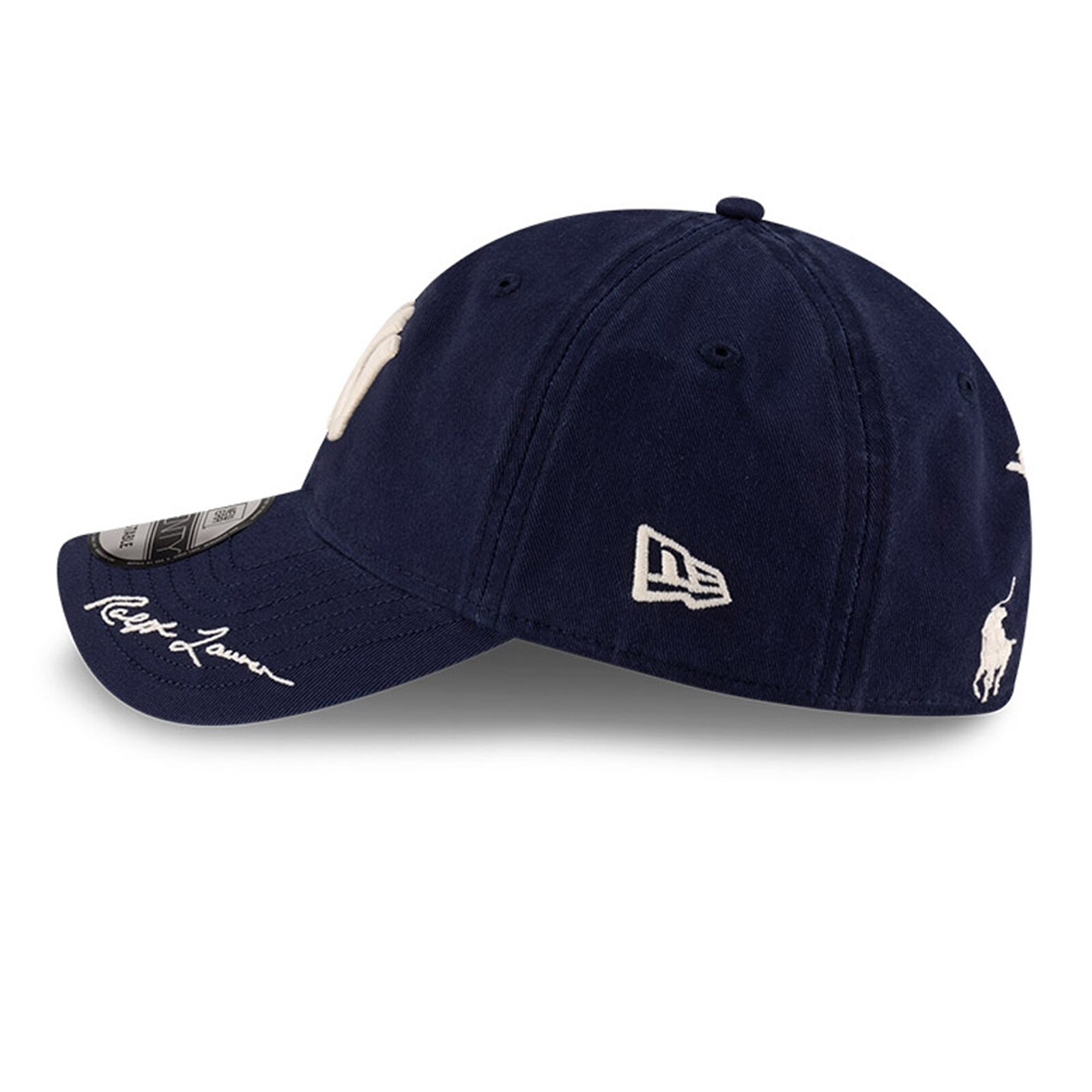남성용 뉴욕 양키스 New Era x Ralph Lauren 네이비 9TWENTY 조절형 모자 상세 이미지 5