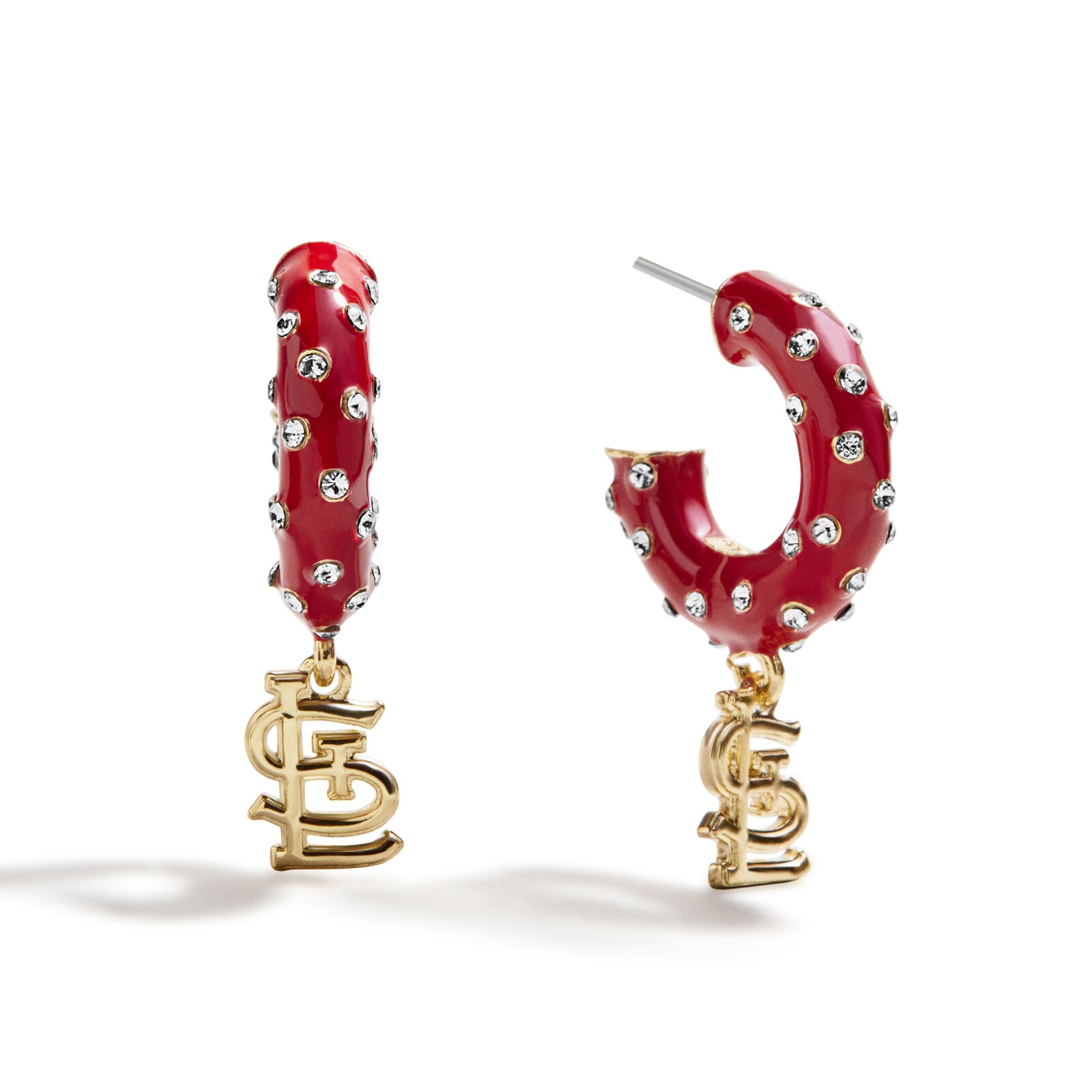 St. Louis Cardinals BaubleBar 에나멜 후프 귀걸이 상세 이미지 2