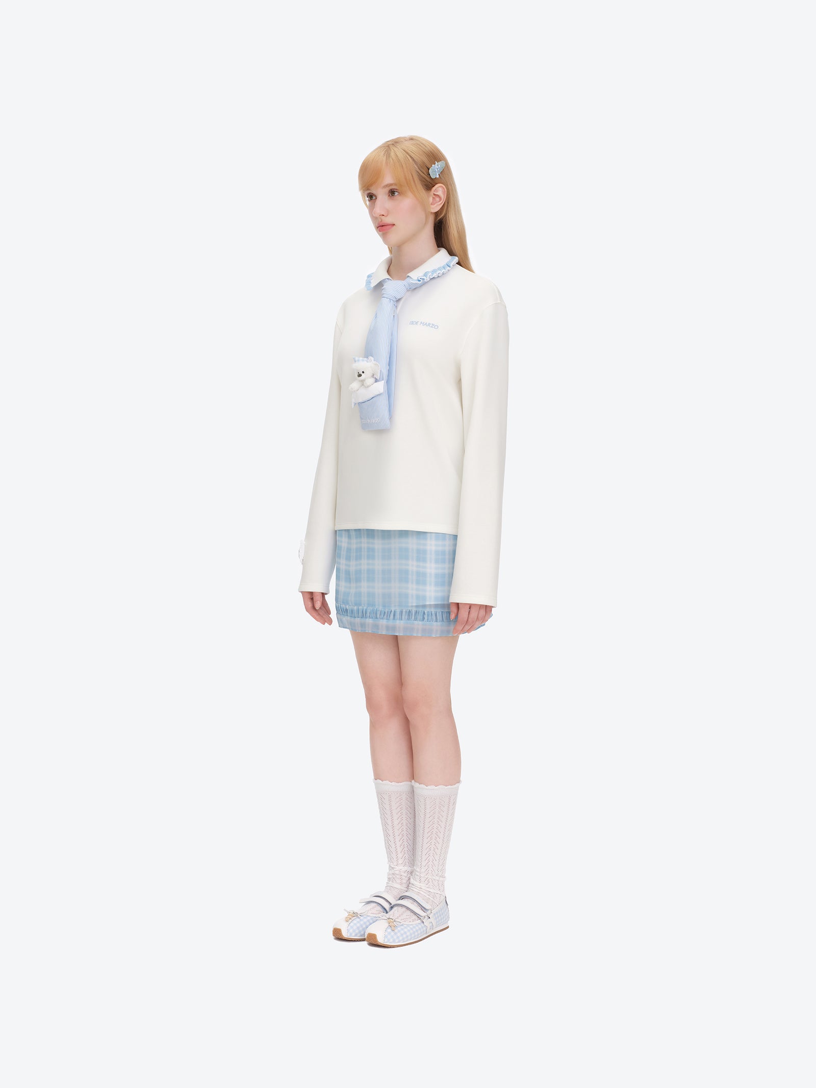 나이티 나이트 베어 긴소매 폴로 화이트 상세 이미지 3