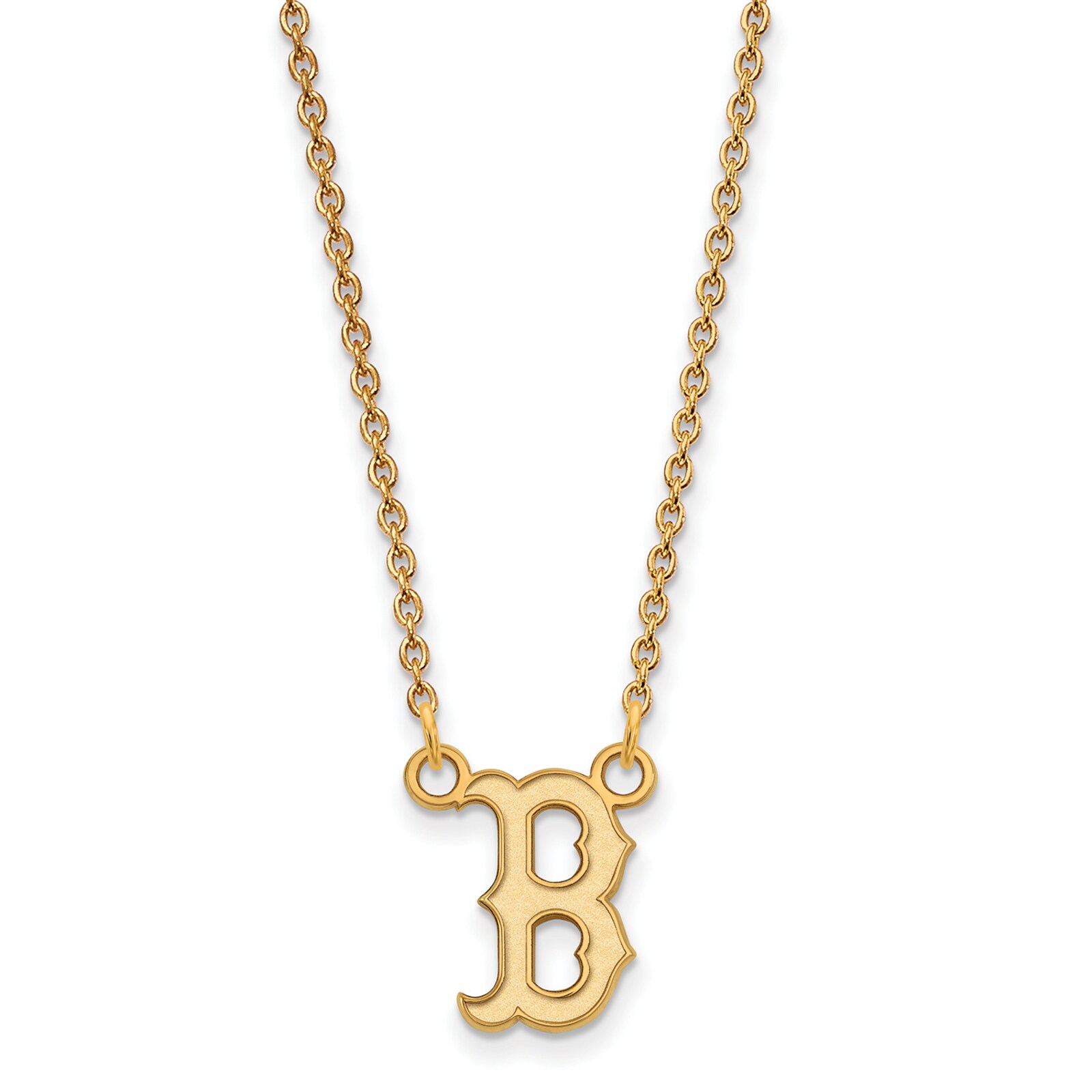 여성용 Boston Red Sox 18인치 14k 옐로 골드 스몰 팀 로고 펜던트 목걸이