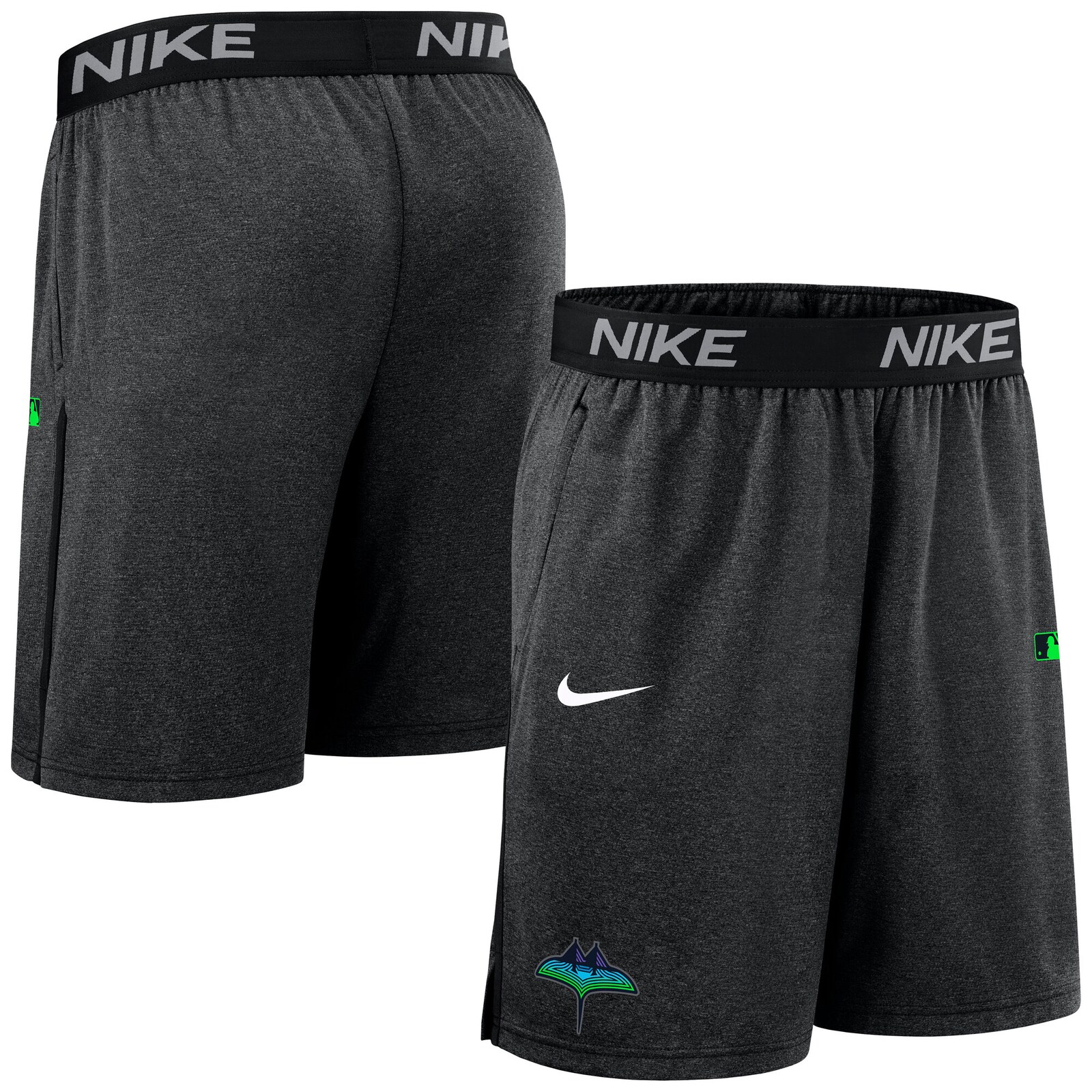 남성용 Tampa Bay Rays Nike 블랙 Authentic Collection City Connect 퍼포먼스 니트 반바지 상세 이미지 2