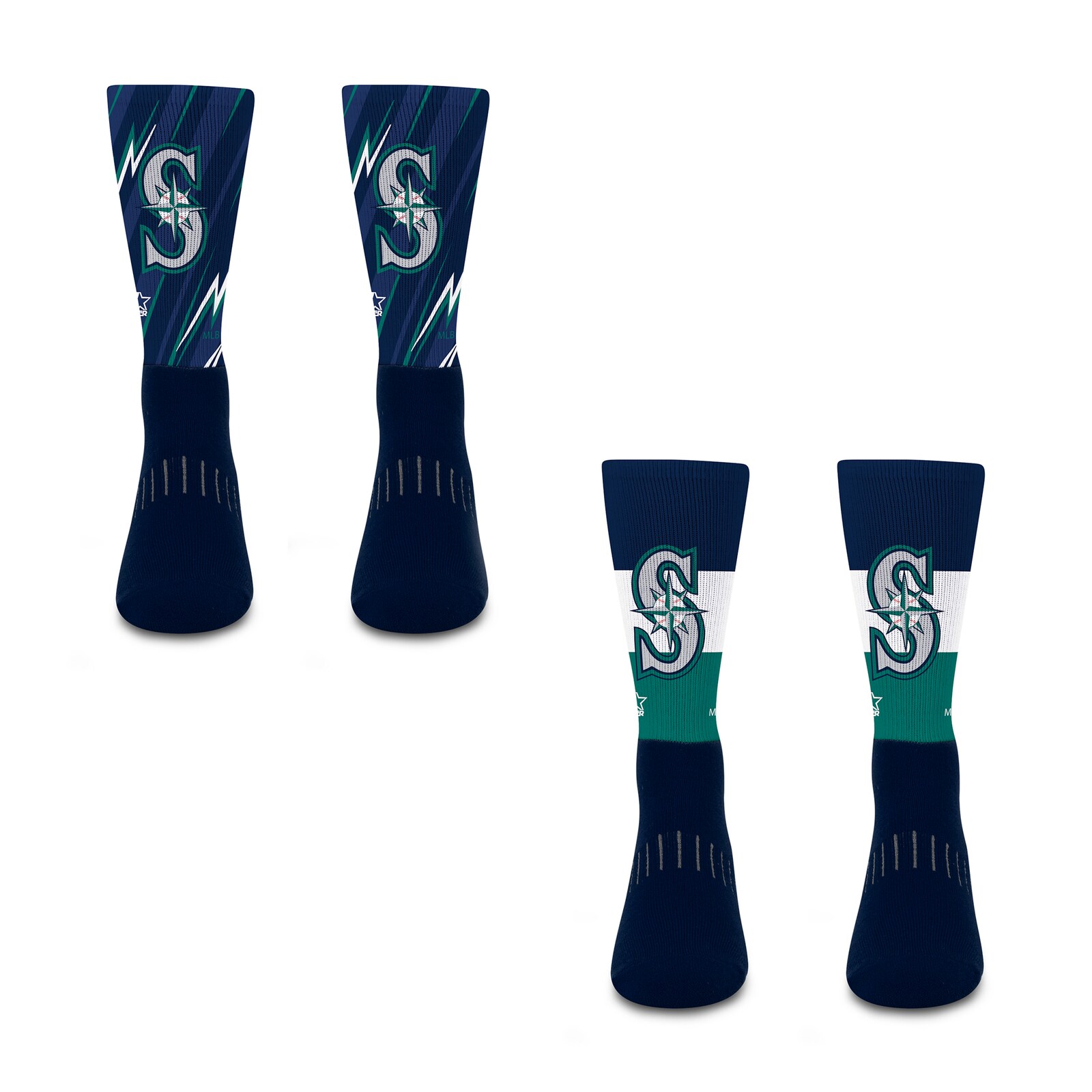 남녀공용 Seattle Mariners Starter Big Energy Neo 크루 양말 2팩 세트 상세 이미지 3