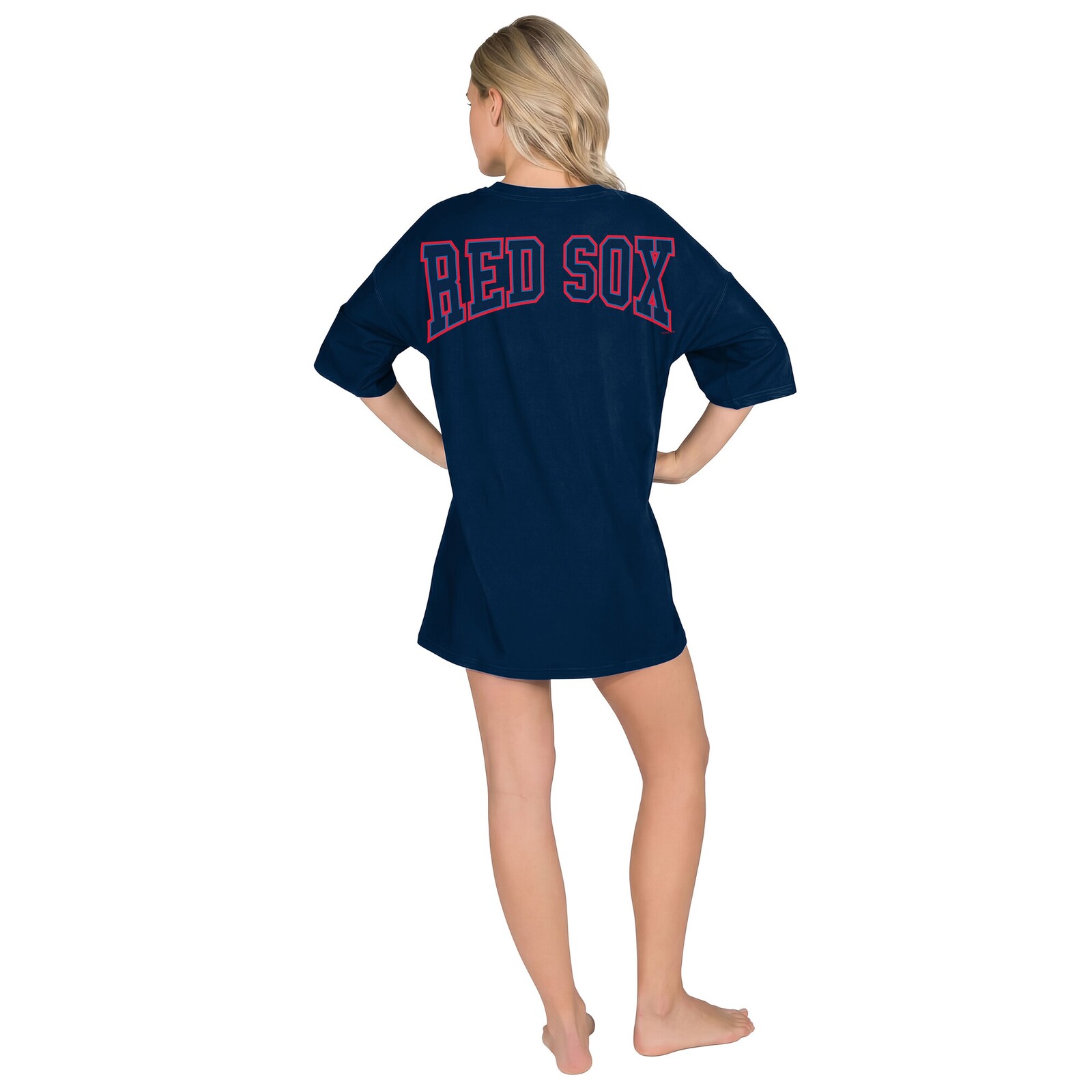 여성용 Boston Red Sox Concepts Sport 네이비 모자이크 니트 나이트드레스 상세 이미지 3