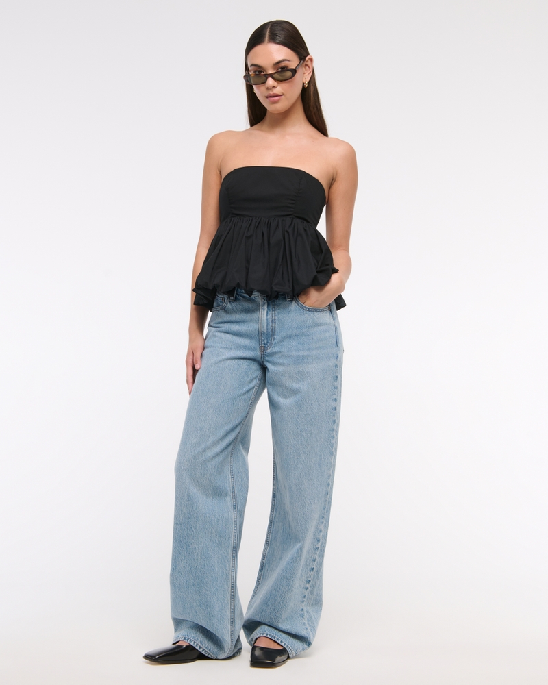 Strapless Bubble Hem Top 상세 이미지 2