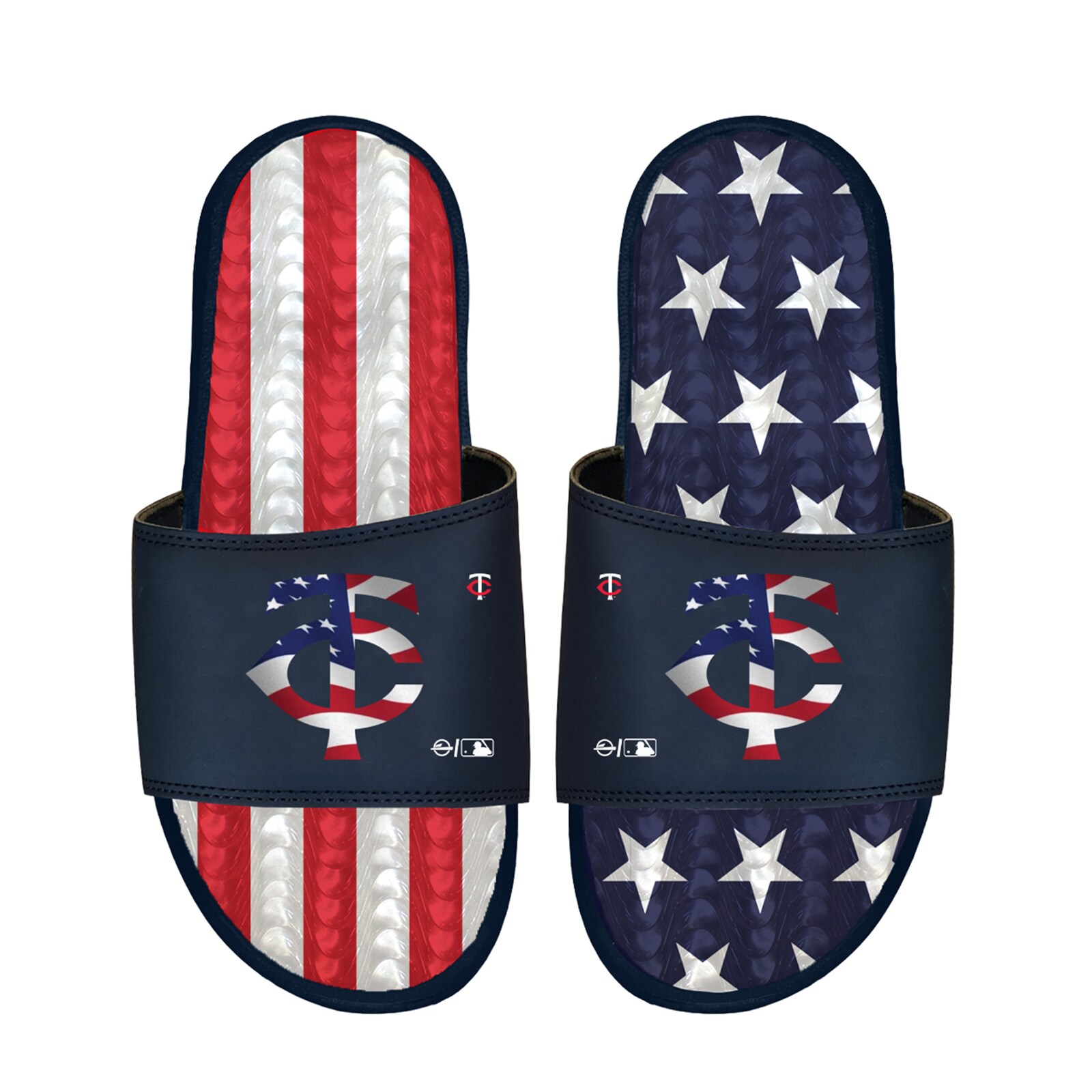 남녀공용 Minnesota Twins ISlide 네이비 Americana Gel 슬라이드 샌들