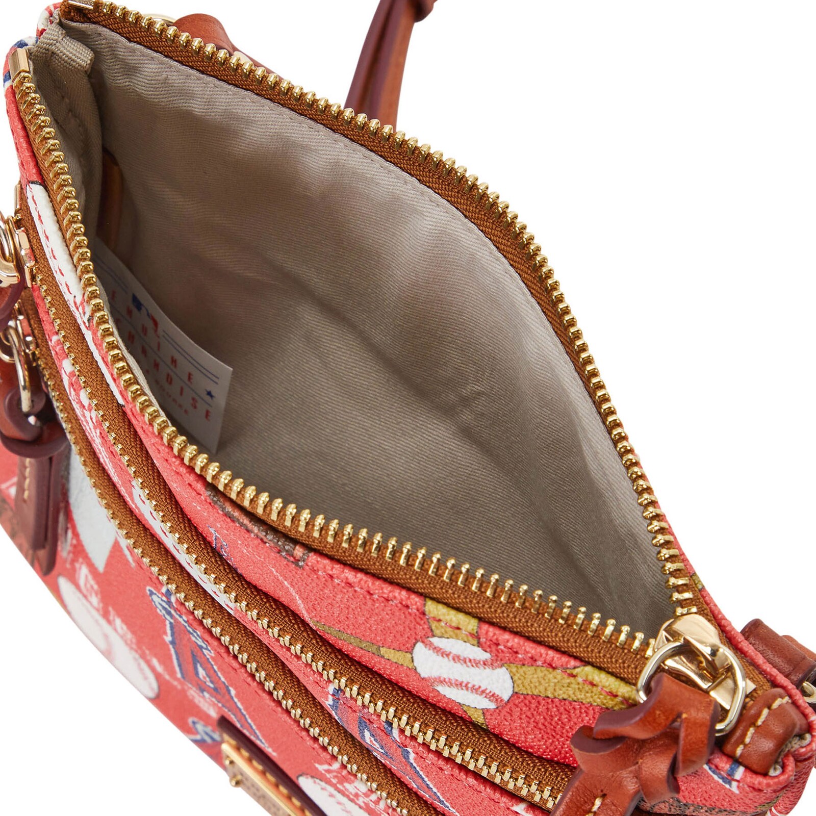 Los Angeles Angels Dooney & Bourke 게임 데이 트리플 지퍼 크로스보디 백 상세 이미지 4