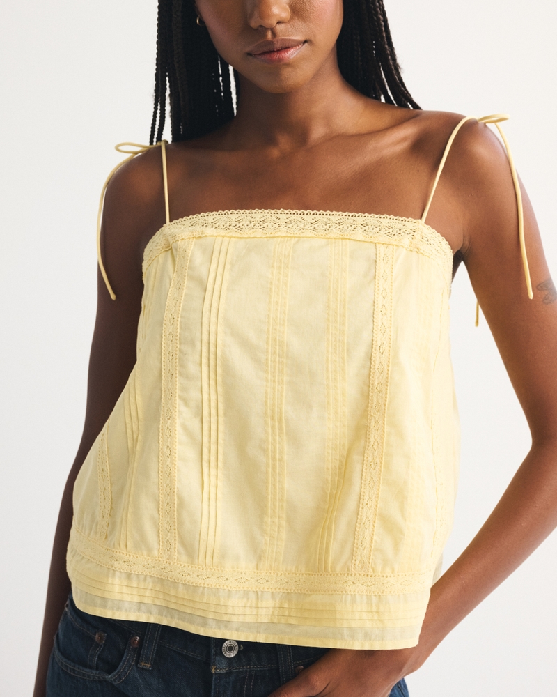Lace-Trim Tie-Strap Cami 상세 이미지 3