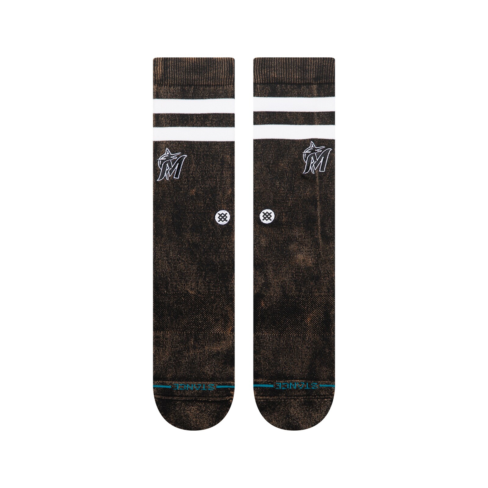 남녀공용 Miami Marlins Stance 블랙 Rotation 크루 양말 상세 이미지 3