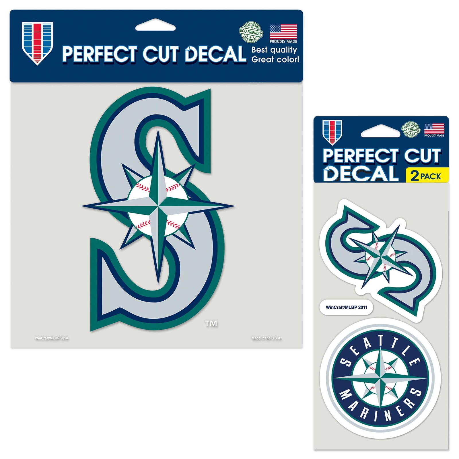 Seattle Mariners WinCraft 3팩 퍼펙트 컷 데칼 시트