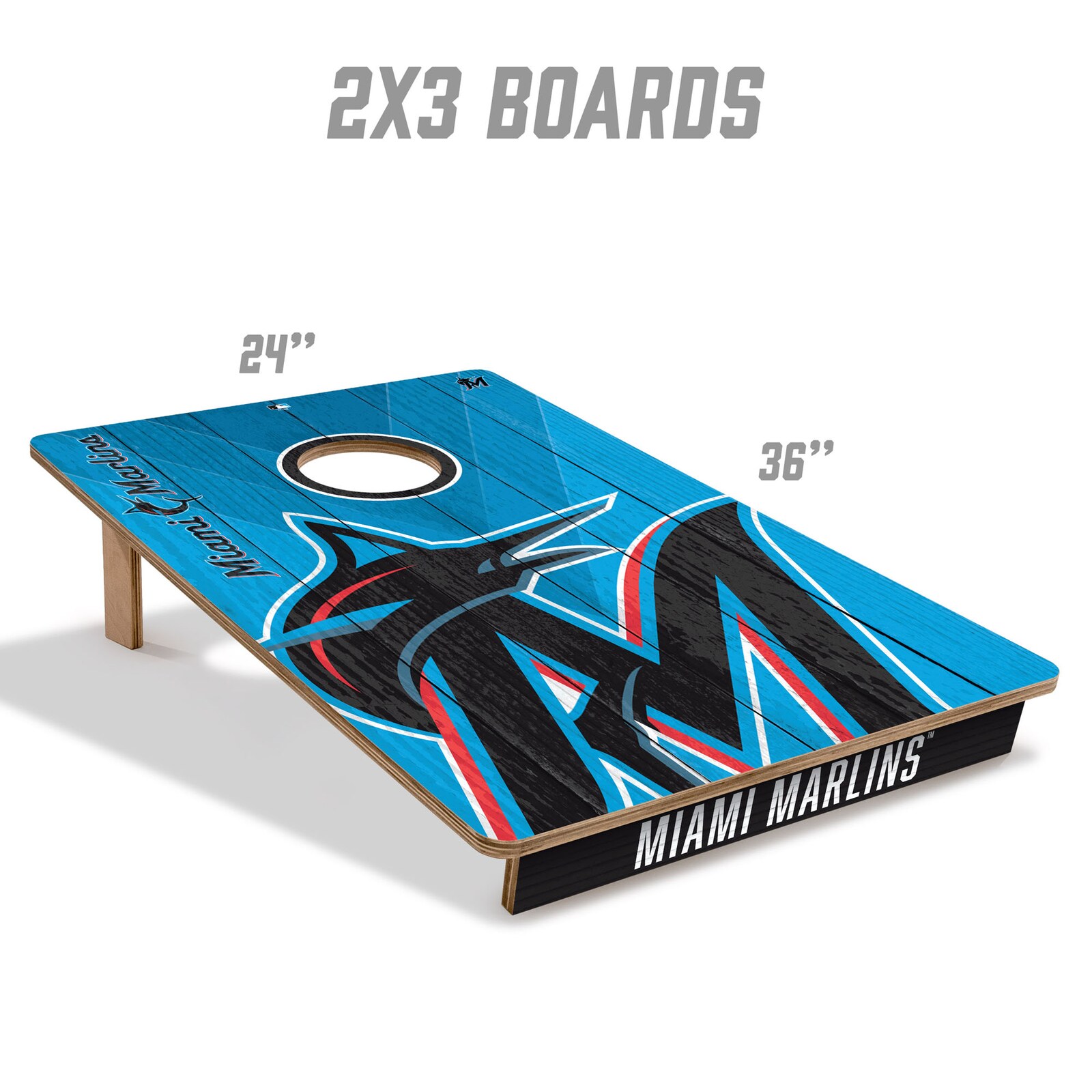 Miami Marlins IDNA 2' x 3' 콘홀 게임 세트 상세 이미지 6