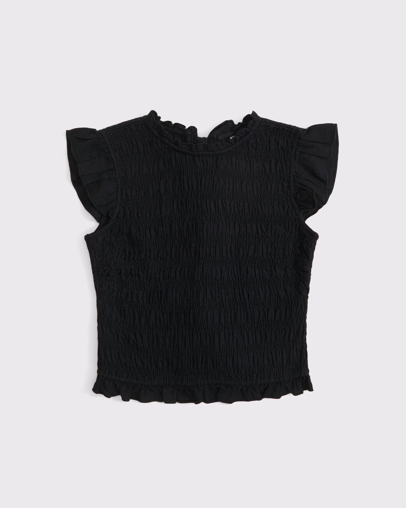 Tie-Back Smocked Linen-Blend Top 상세 이미지 8