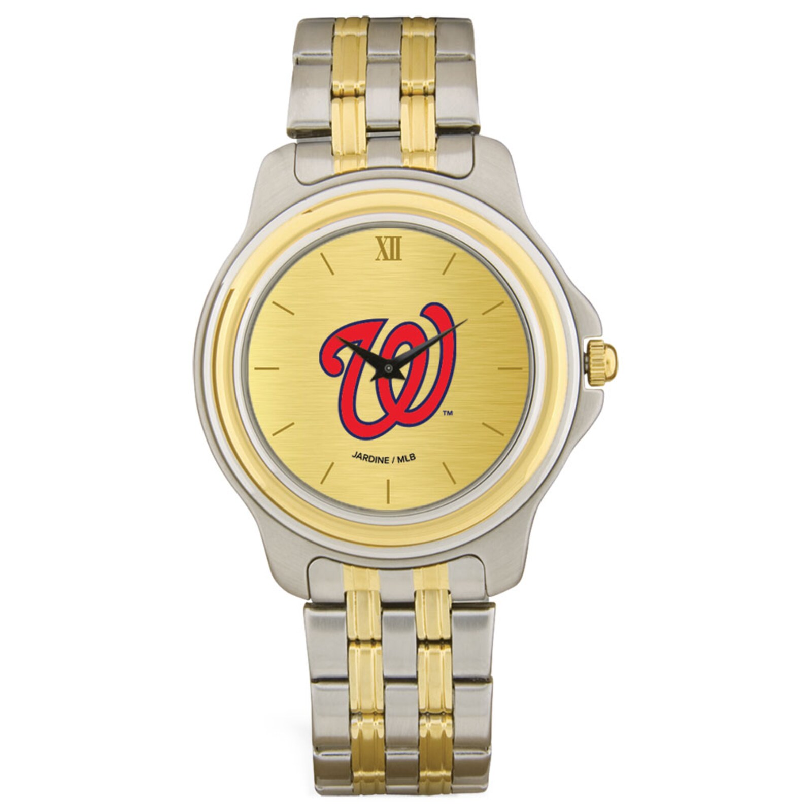 남성용 Washington Nationals 골드 다이얼 투톤 손목시계