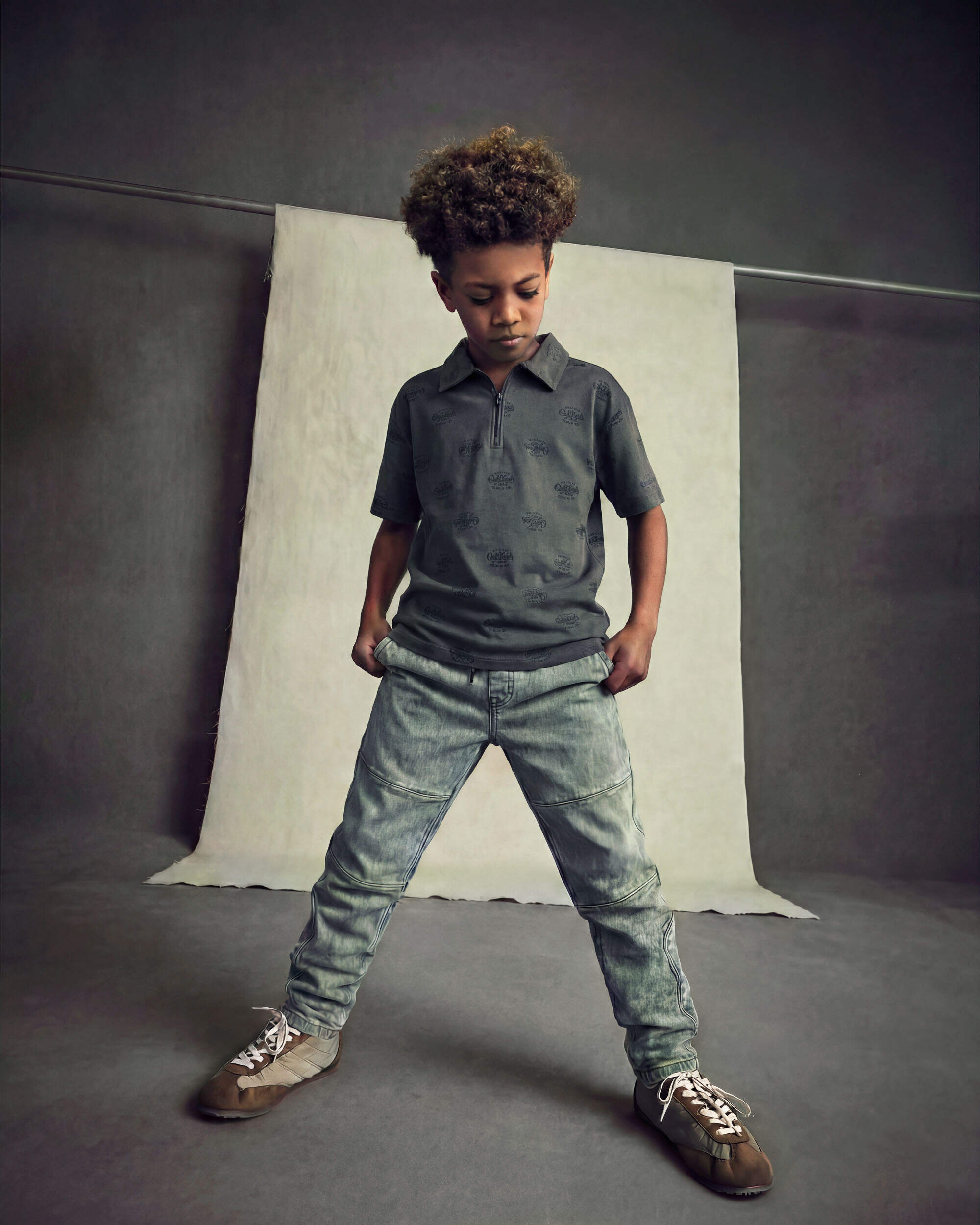 Boys Relaxed Joggers - Grey 상세 이미지 4