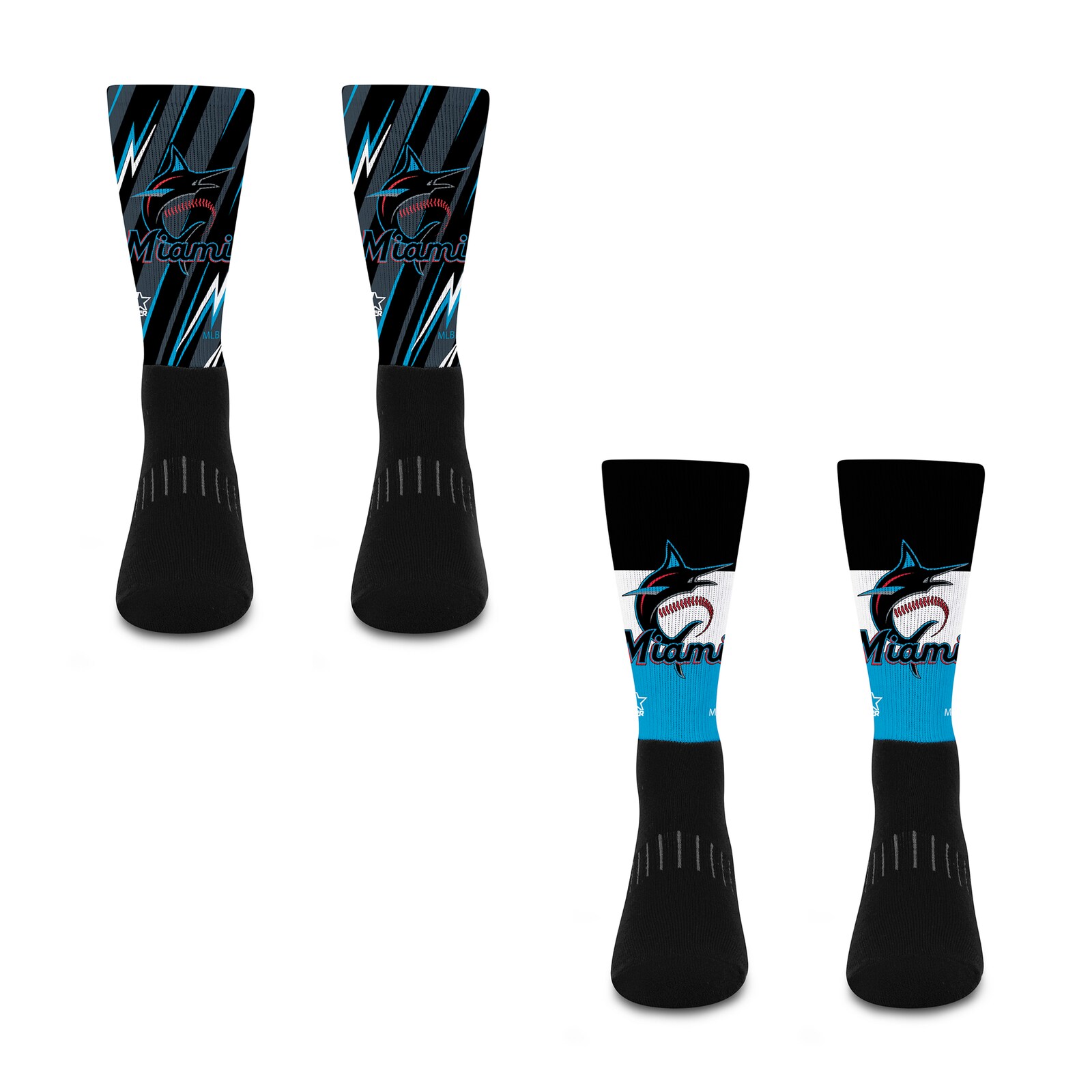 남녀공용 Miami Marlins Starter 빅 에너지 네오 2팩 크루 양말 세트 상세 이미지 3