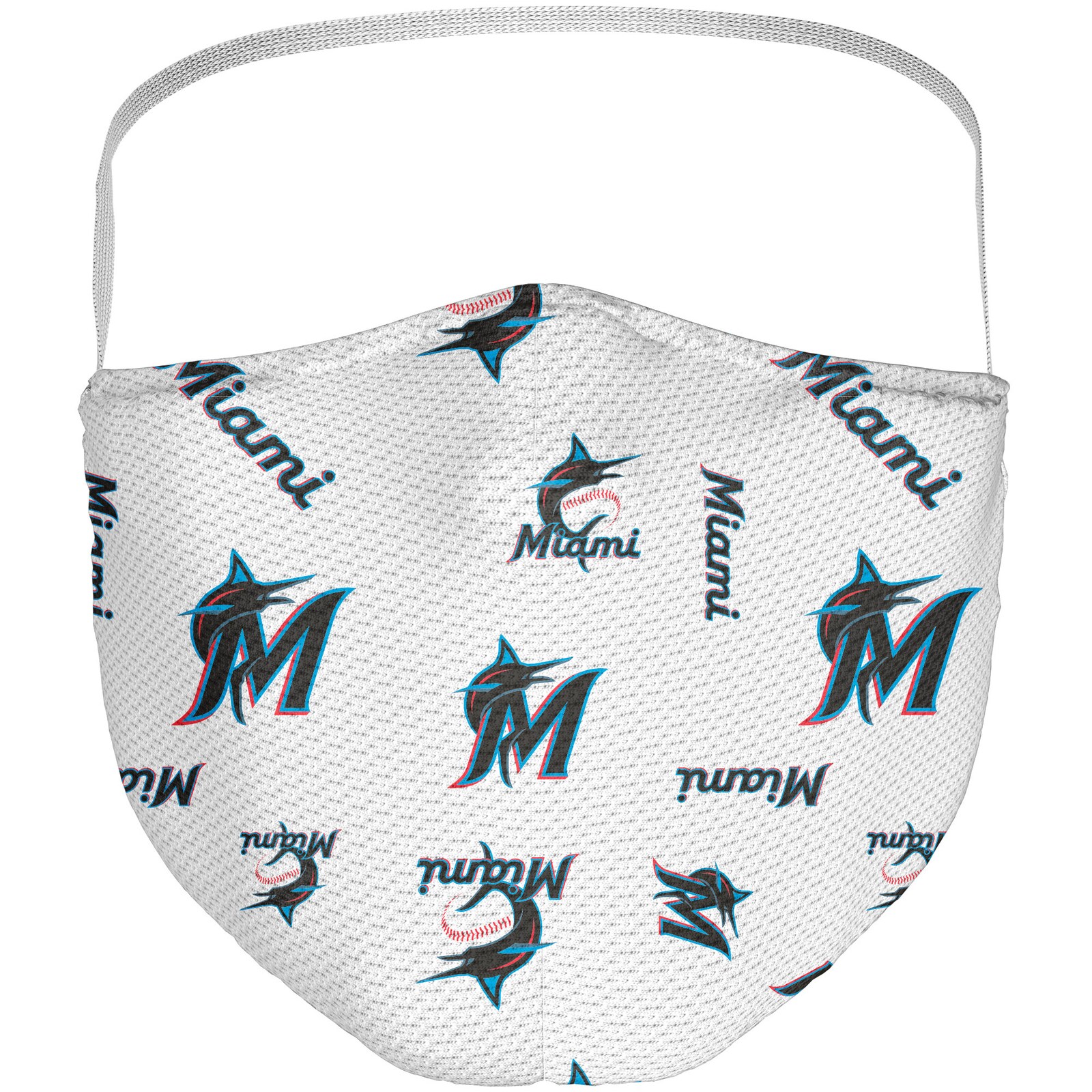 성인용 Miami Marlins 로고 패턴 페이스 커버링 3팩 상세 이미지 5