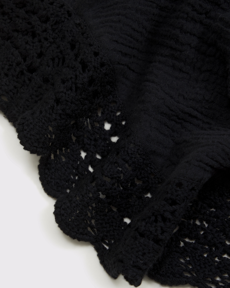 100% Cotton Squareneck Crochet Tank 상세 이미지 7