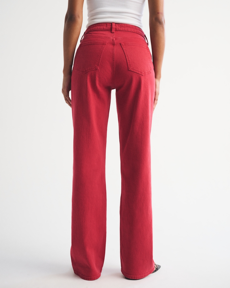 Curve Love High Rise 90s Relaxed Red Jean 상세 이미지 4