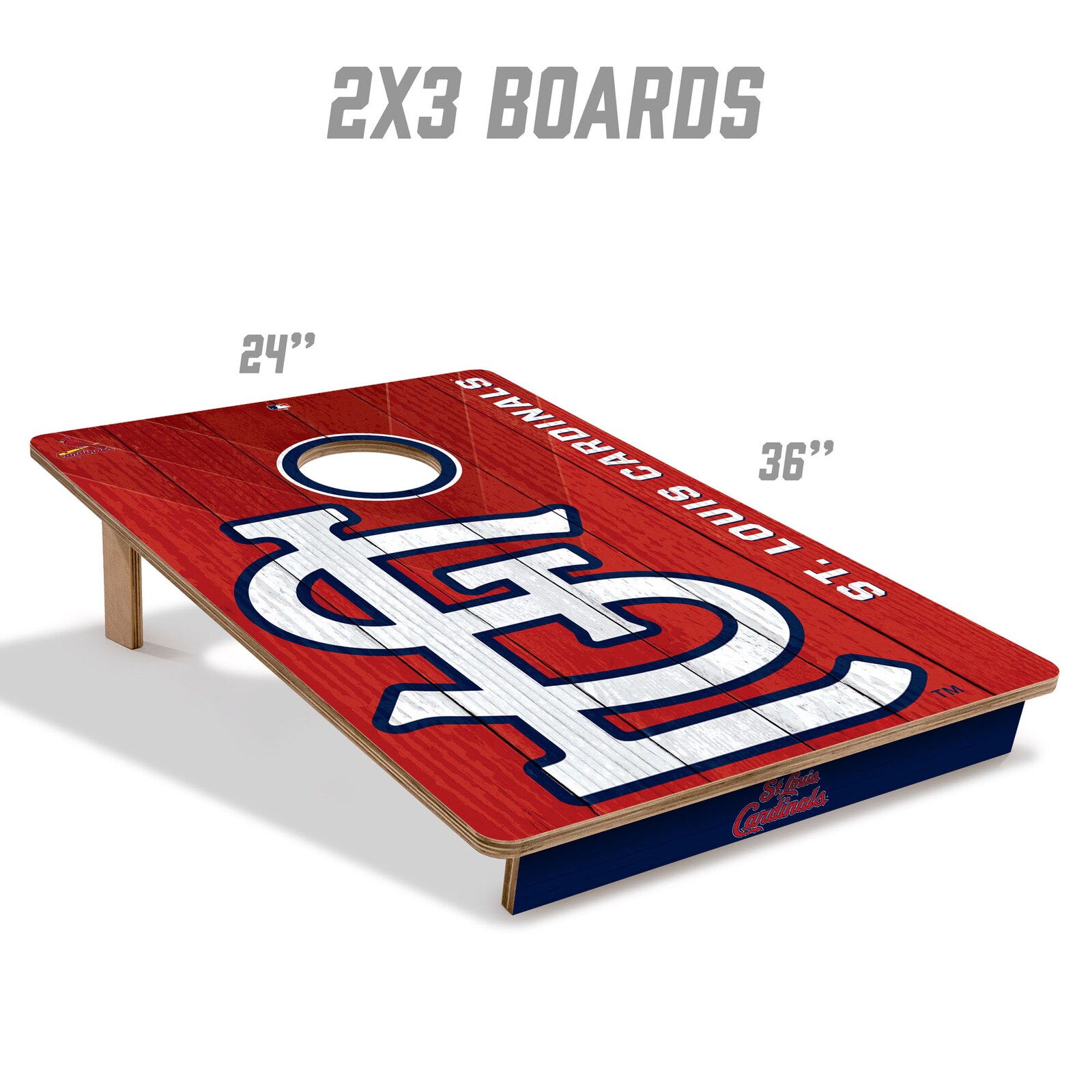 St. Louis Cardinals IDNA 2피트 x 3피트 콘홀 게임 세트 상세 이미지 6