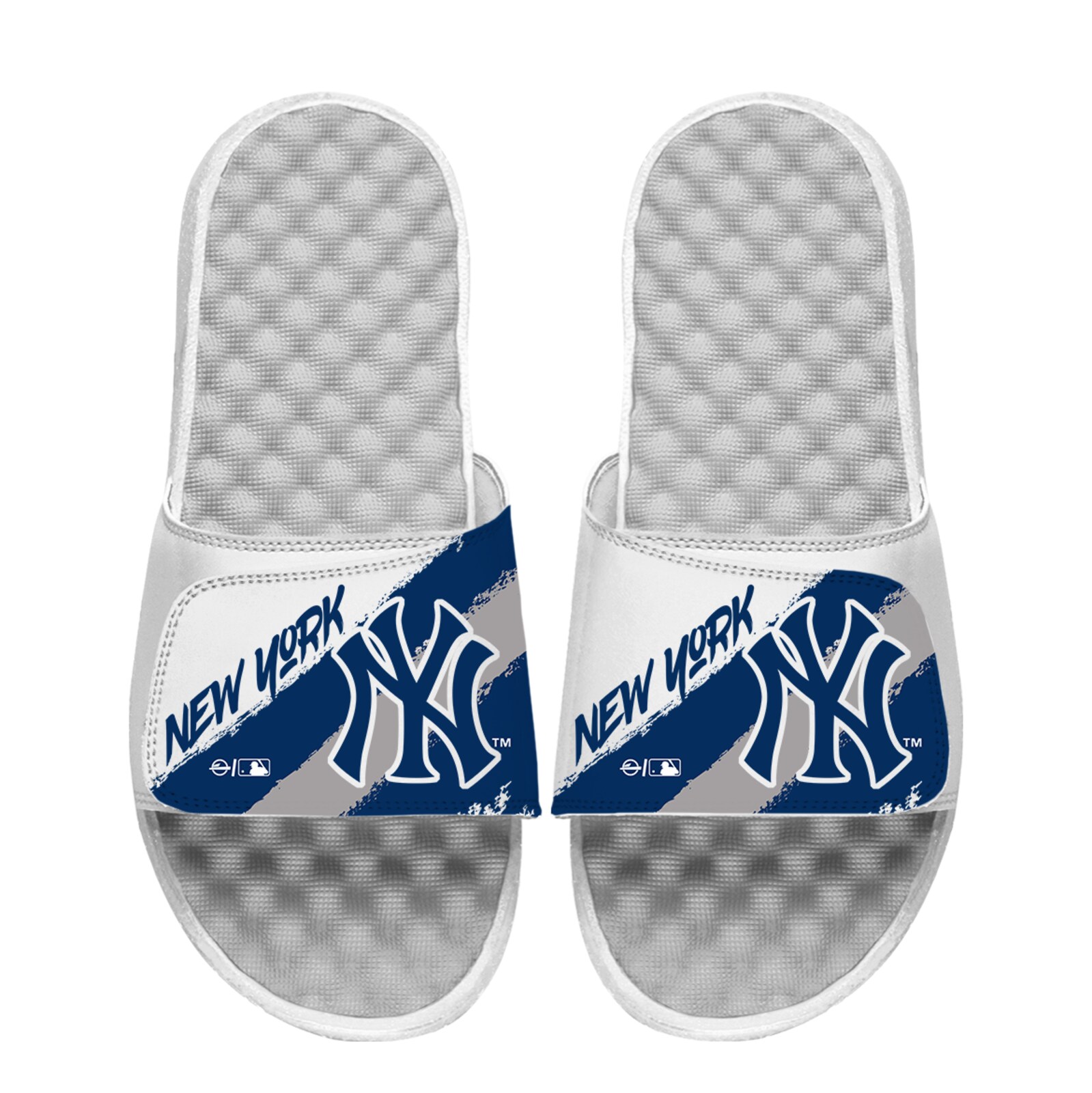 남녀공용 New York Yankees ISlide 페인트 스트라이프 슬라이드 샌들