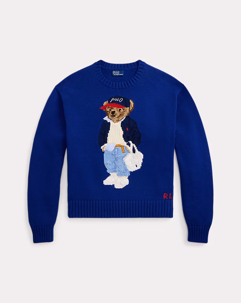 Polo Bear 코튼 크루넥 스웨터 상세 이미지 2