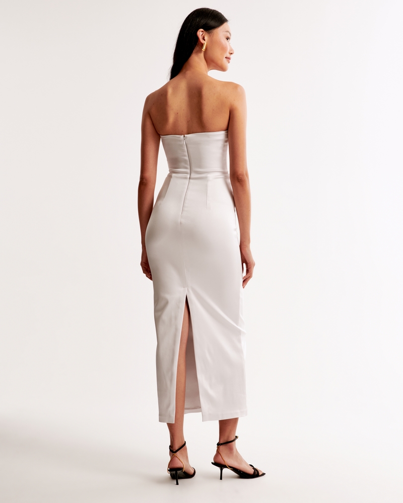 Strapless Satin Sculpt Maxi Dress 상세 이미지 3