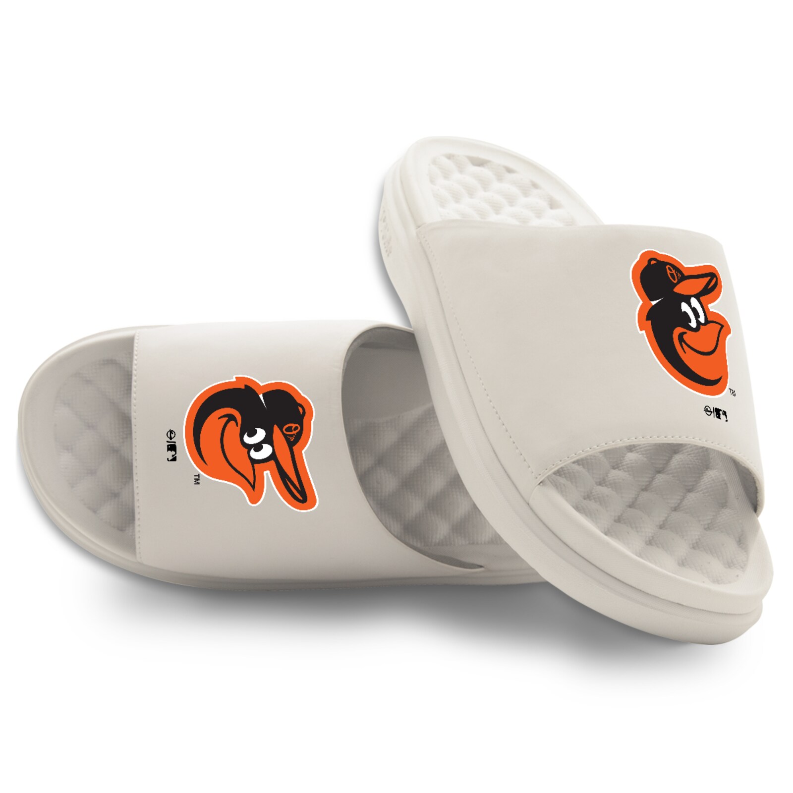 남녀공용 Baltimore Orioles ISlide 크림 프라이머리 모티브 슬라이드 샌들 상세 이미지 2