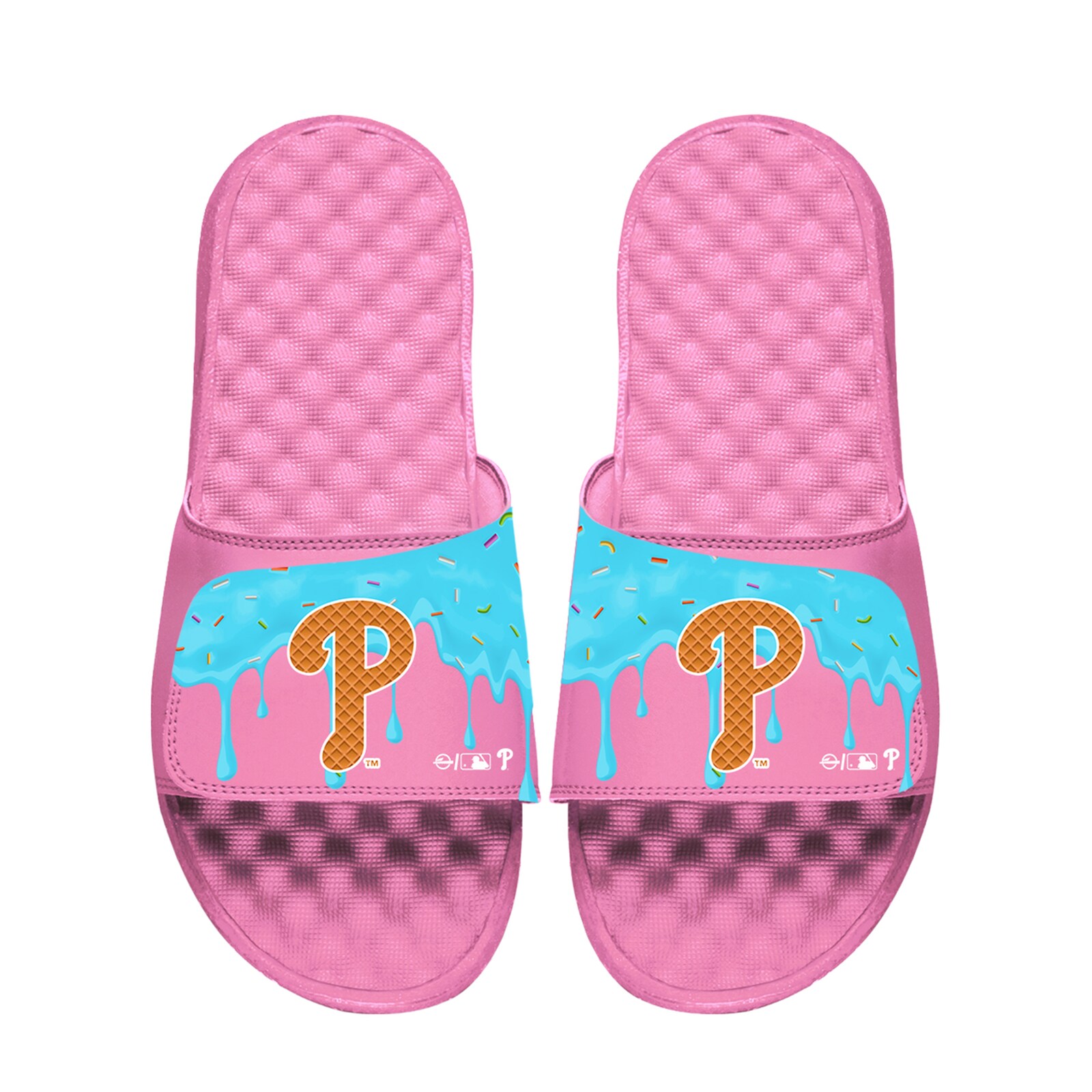남녀공용 Philadelphia Phillies ISlide 핑크 아이스크림 드립 슬라이드 샌들 상세 이미지 2
