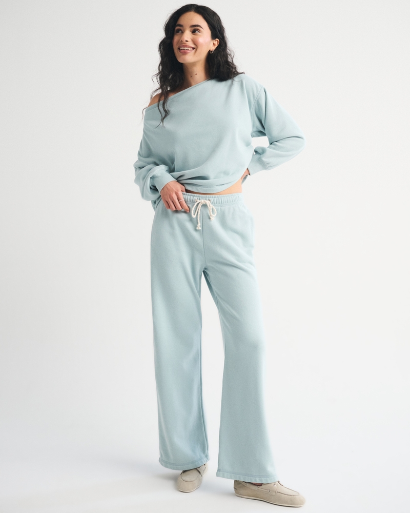 High Rise Sunday Terry Wide Leg Sweatpant
