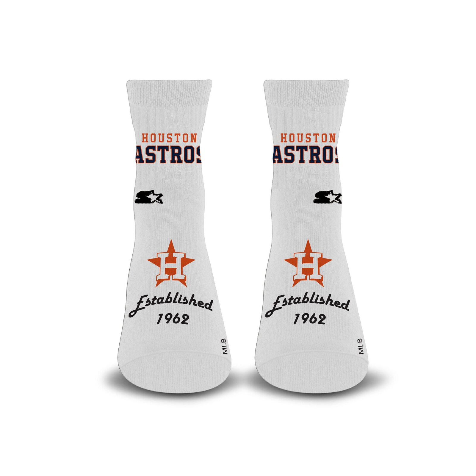 남녀공용 Houston Astros Starter 화이트 Established Stencil 쿼터 양말 상세 이미지 2