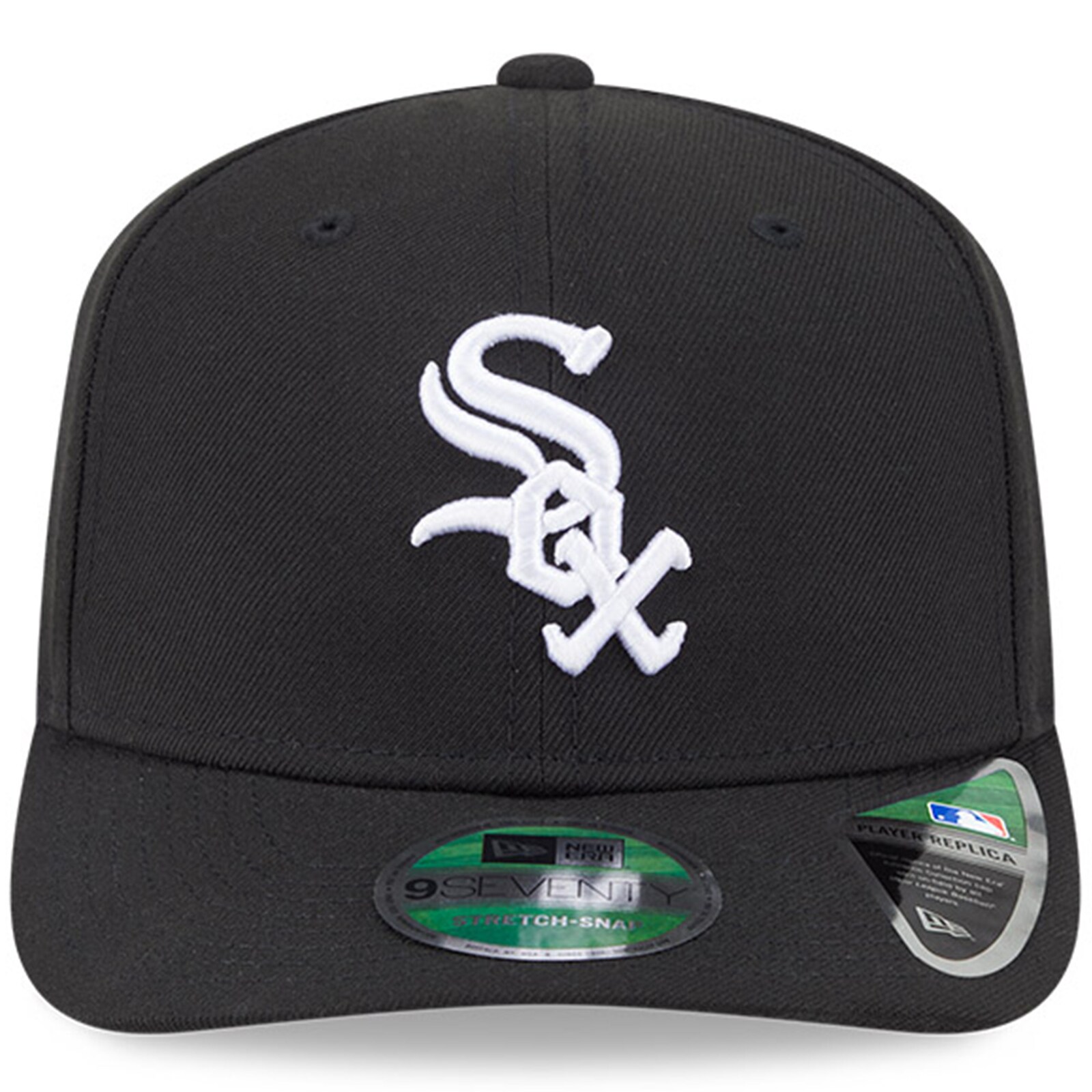남성용 Chicago White Sox New Era 블랙 플레이어 레플리카 9SEVENTY 조절식 모자 상세 이미지 3