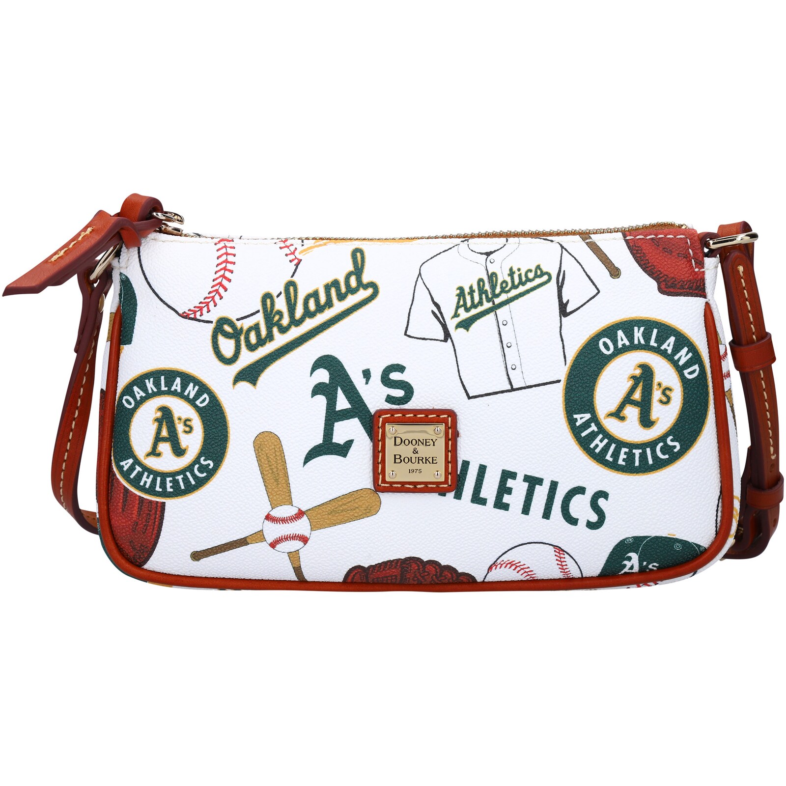 여성용 Oakland Athletics Dooney & Bourke Gameday Lexi 크로스바디 스몰 동전 케이스 포함 상세 이미지 3