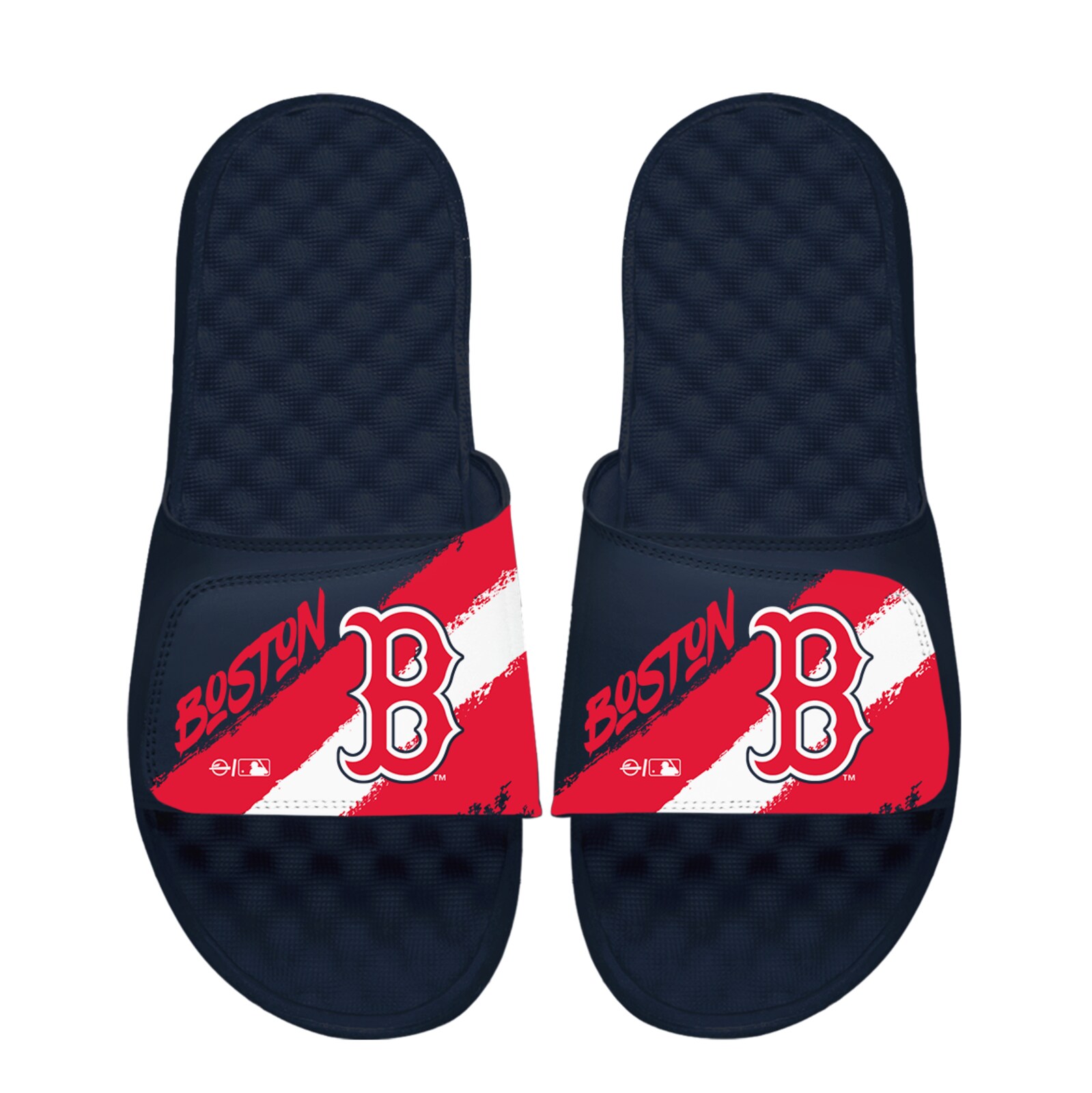 남녀공용 Boston Red Sox ISlide 페인트 스트라이프 슬라이드 샌들 상세 이미지 2