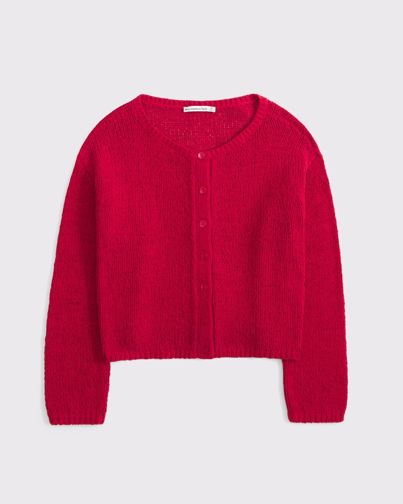Open-Stitch Textural Crew Cardigan 상세 이미지 6