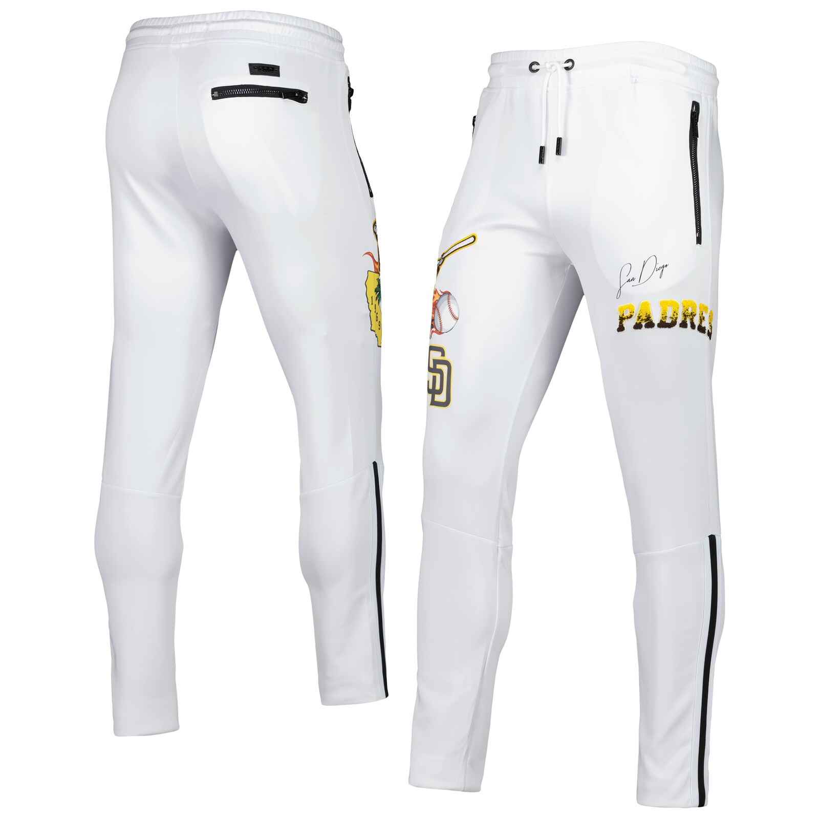 남성용 San Diego Padres Pro Standard 화이트 Hometown 트랙 팬츠 상세 이미지 2