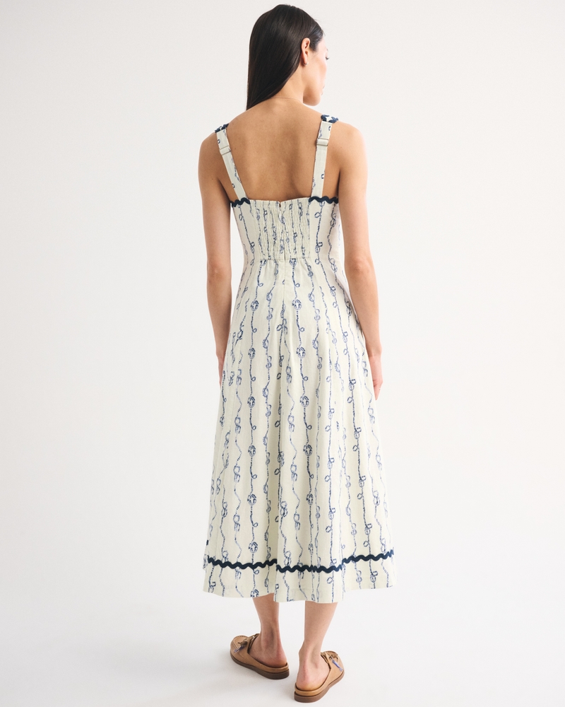 The A&F Mila Ric-Rac Linen-Blend Midi Dress 상세 이미지 4