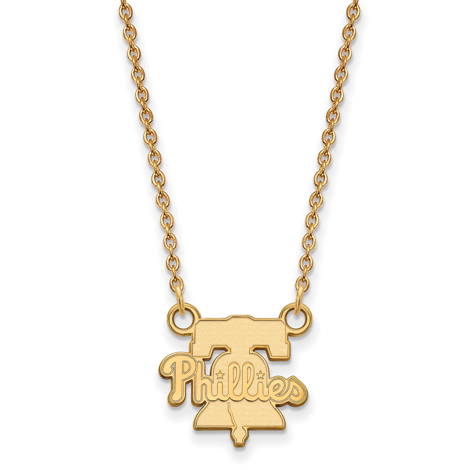 여성용 Philadelphia Phillies 18인치 14K 옐로 골드 스몰 펜던트 목걸이