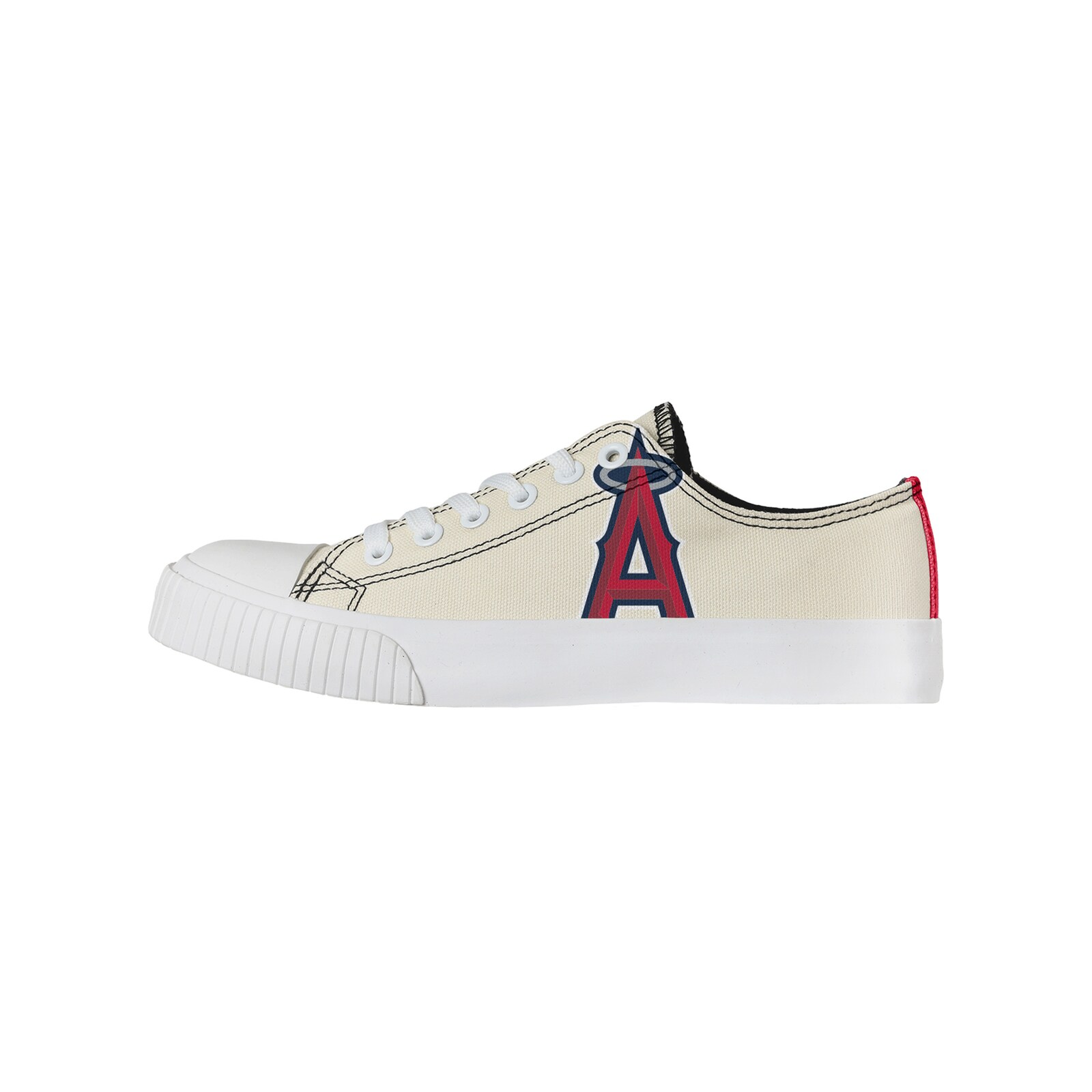 여성용 Los Angeles Angels FOCO 크림 로우탑 캔버스 슈즈