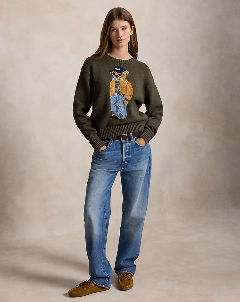 Polo Bear 코튼 크루넥 스웨터 상세 이미지 3