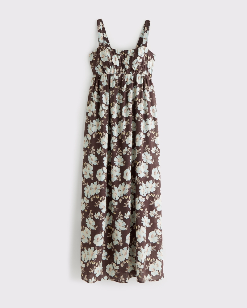 Bra-Free Sweetheart Ruched Flowy Maxi Dress 상세 이미지 6