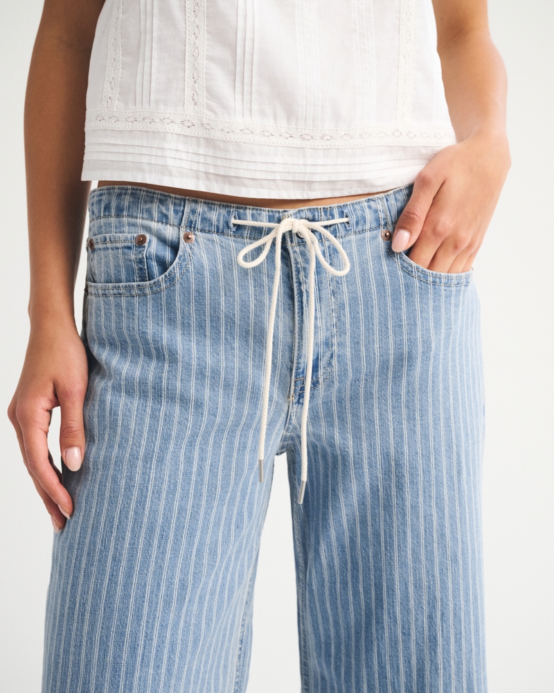 Linen-Blend Low Rise Ultra Loose Drawstring Jean 상세 이미지 4