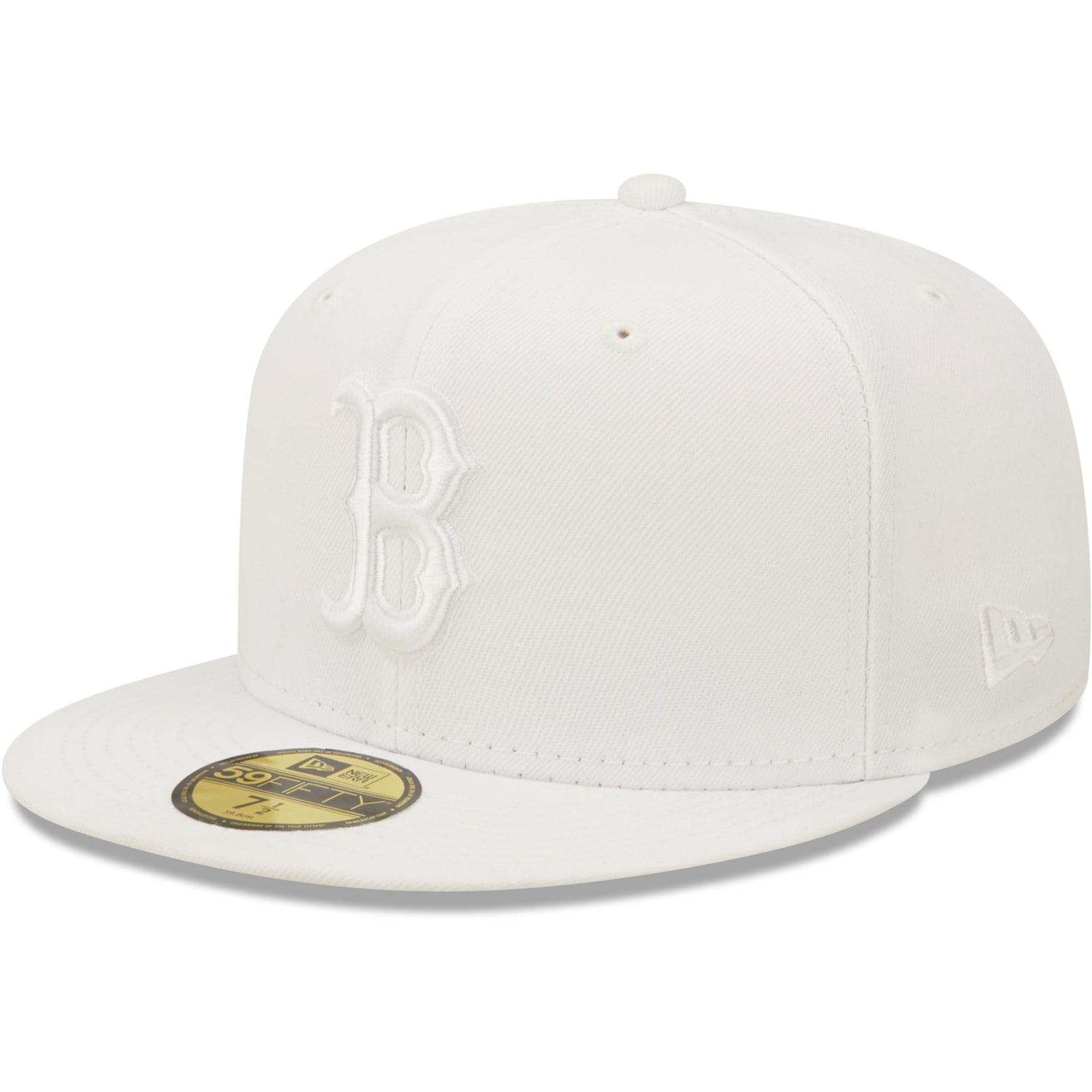 남성용 보스턴 레드삭스 New Era 화이트 온 화이트 59FIFTY 피티드 모자 상세 이미지 2