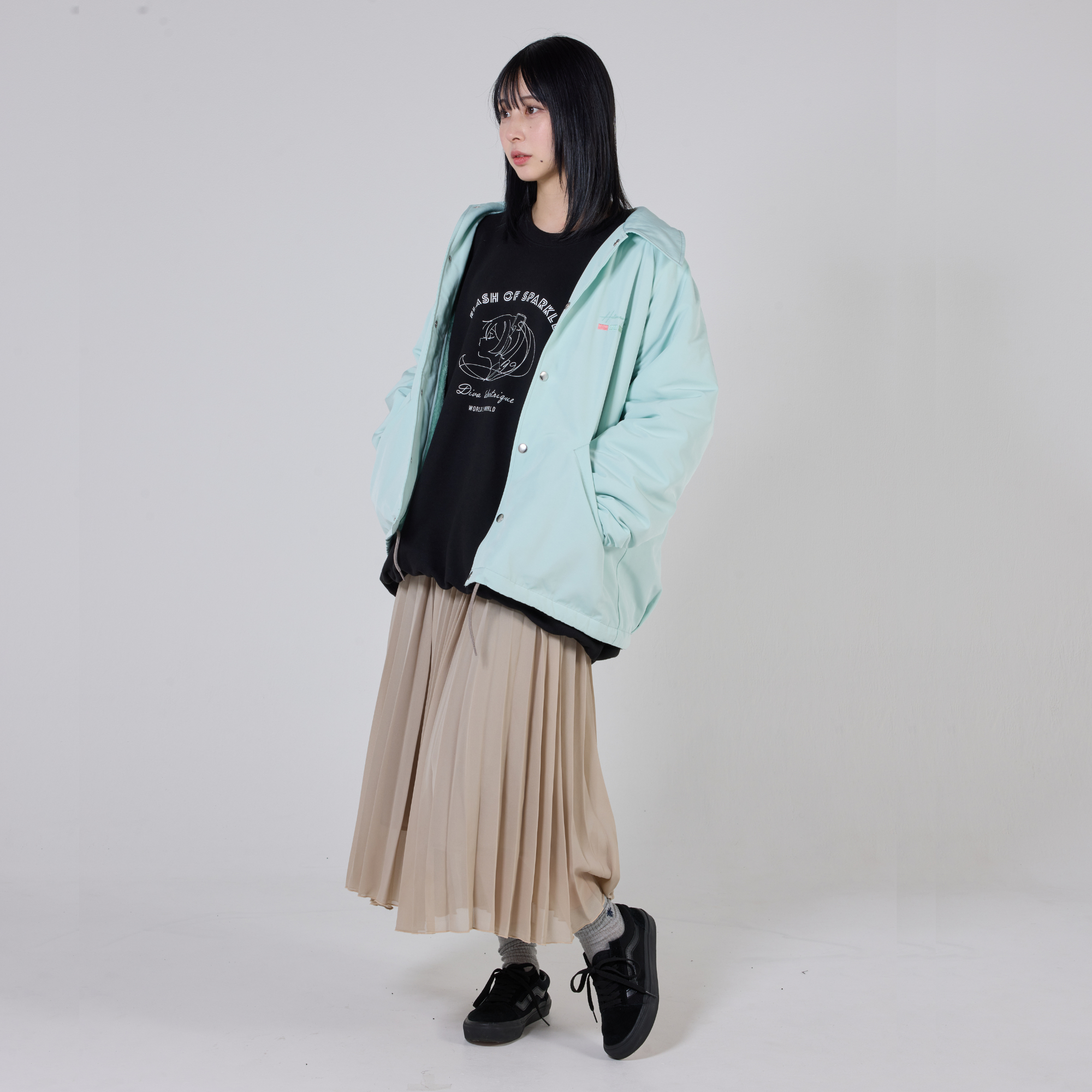 (Goods - Outerwear) Hatsune Miku 인조 퍼 안감 코치 재킷 상세 이미지 8