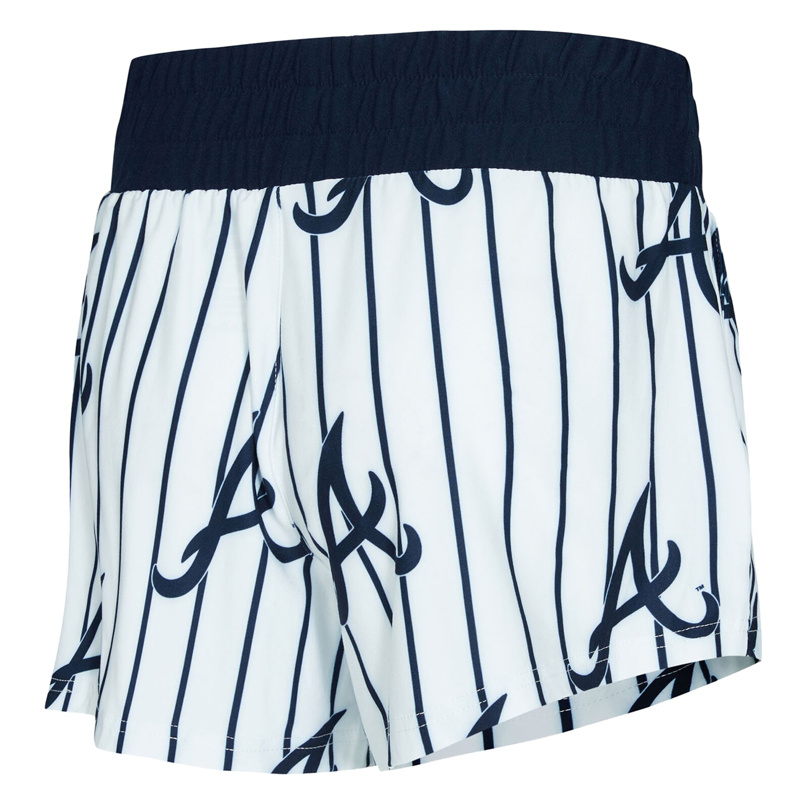 여성용 Atlanta Braves Concepts Sport 화이트 핀스트라이프 Record 탱크탑 & 쇼츠 세트 상세 이미지 4