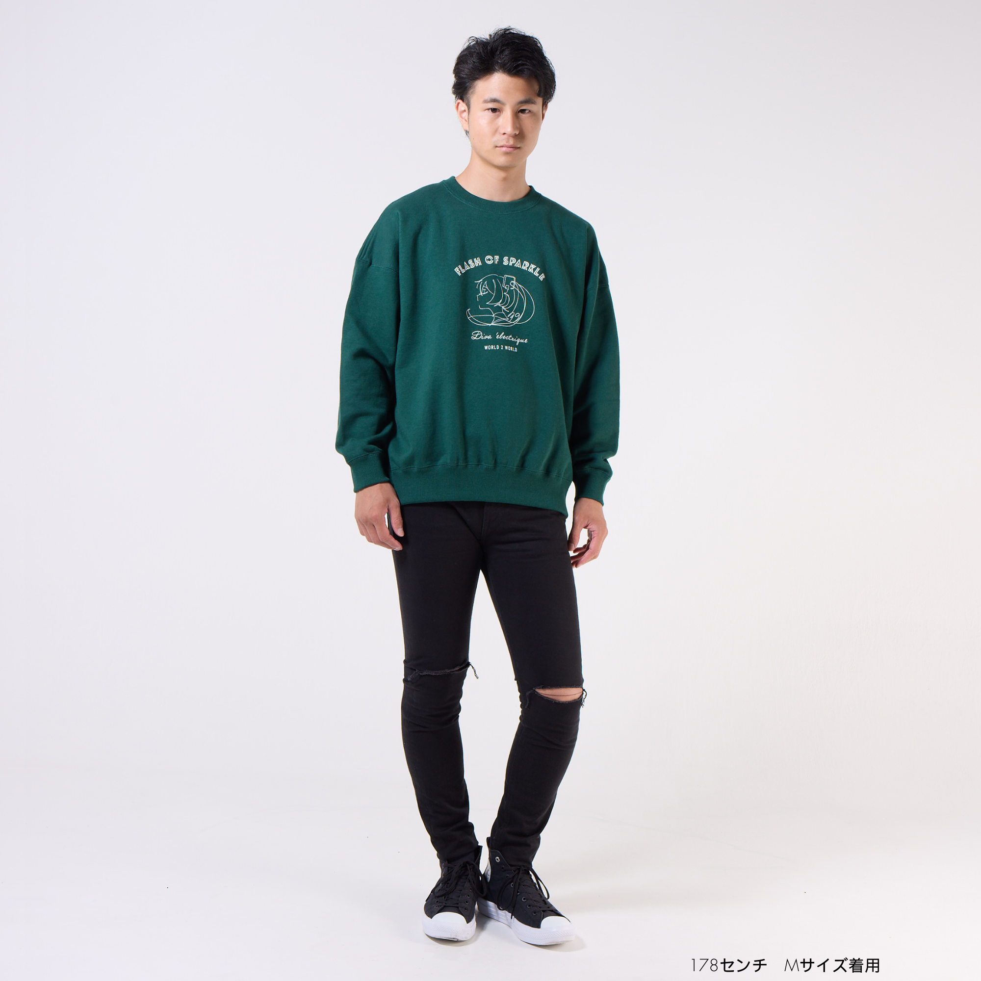 하츠네 미쿠 컬리지 스웨트셔츠 상세 이미지 8