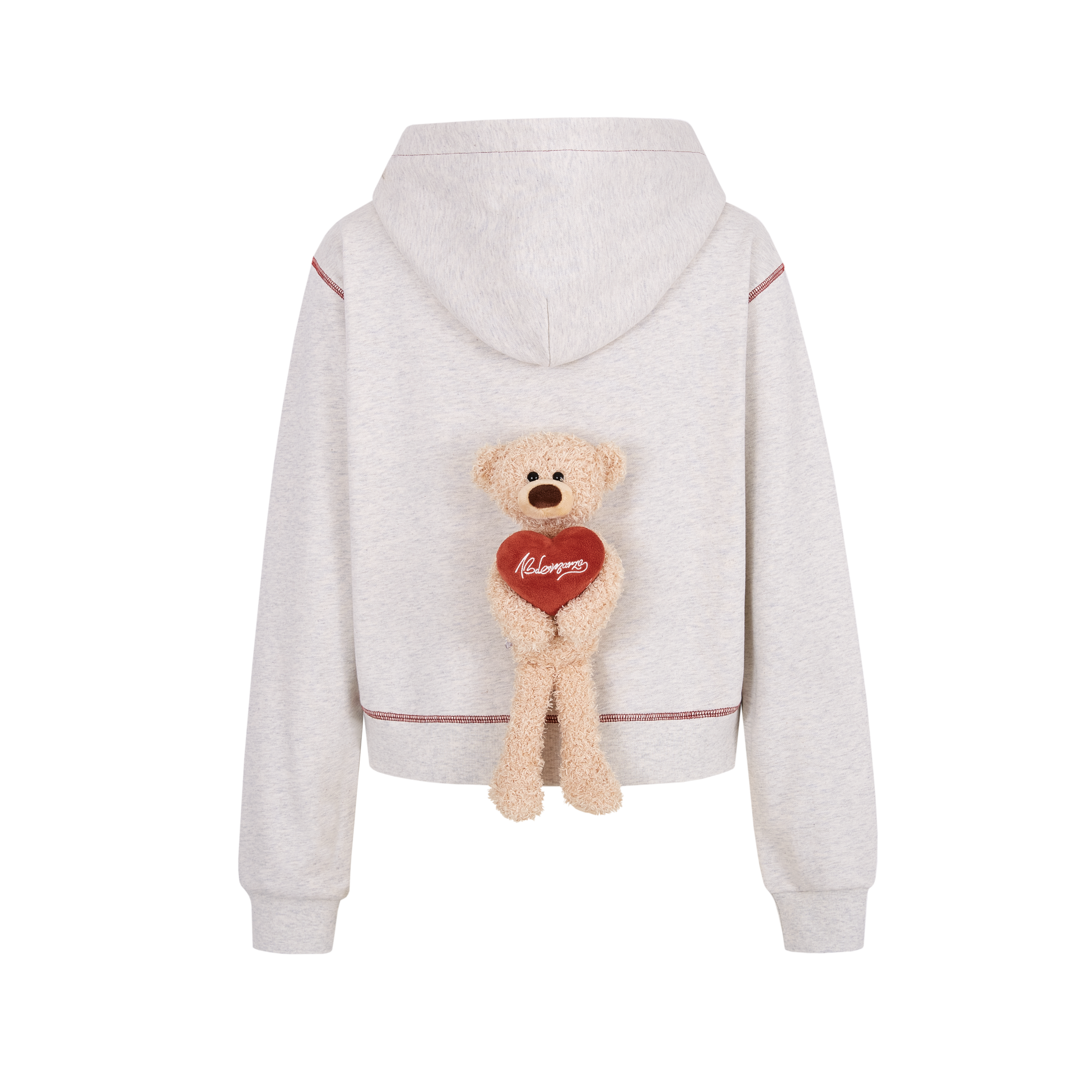 하트 곰 포켓 후디 그레이 상세 이미지 6
