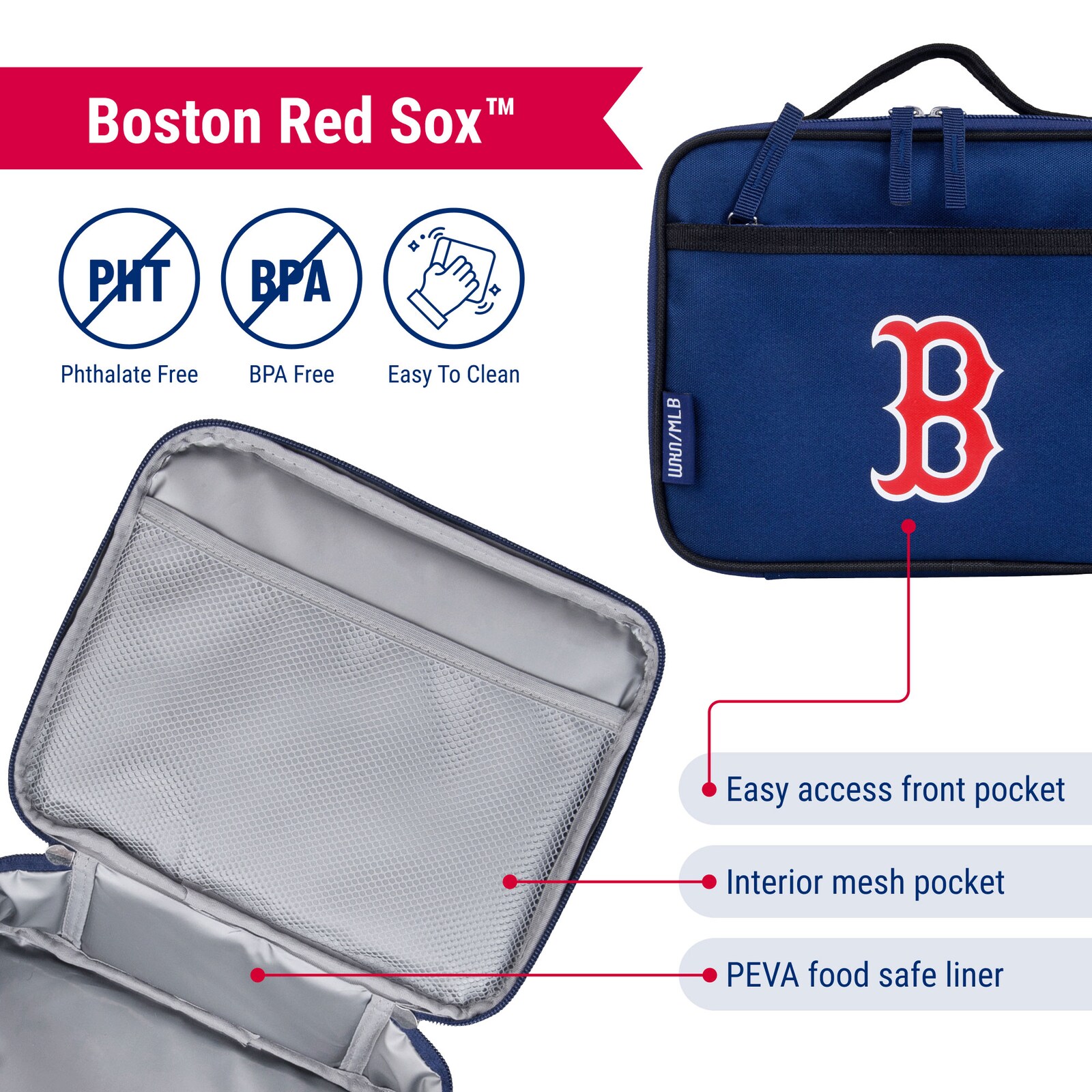 Boston Red Sox Wildkin 도시락 가방 & 백팩 2종 세트 상세 이미지 5