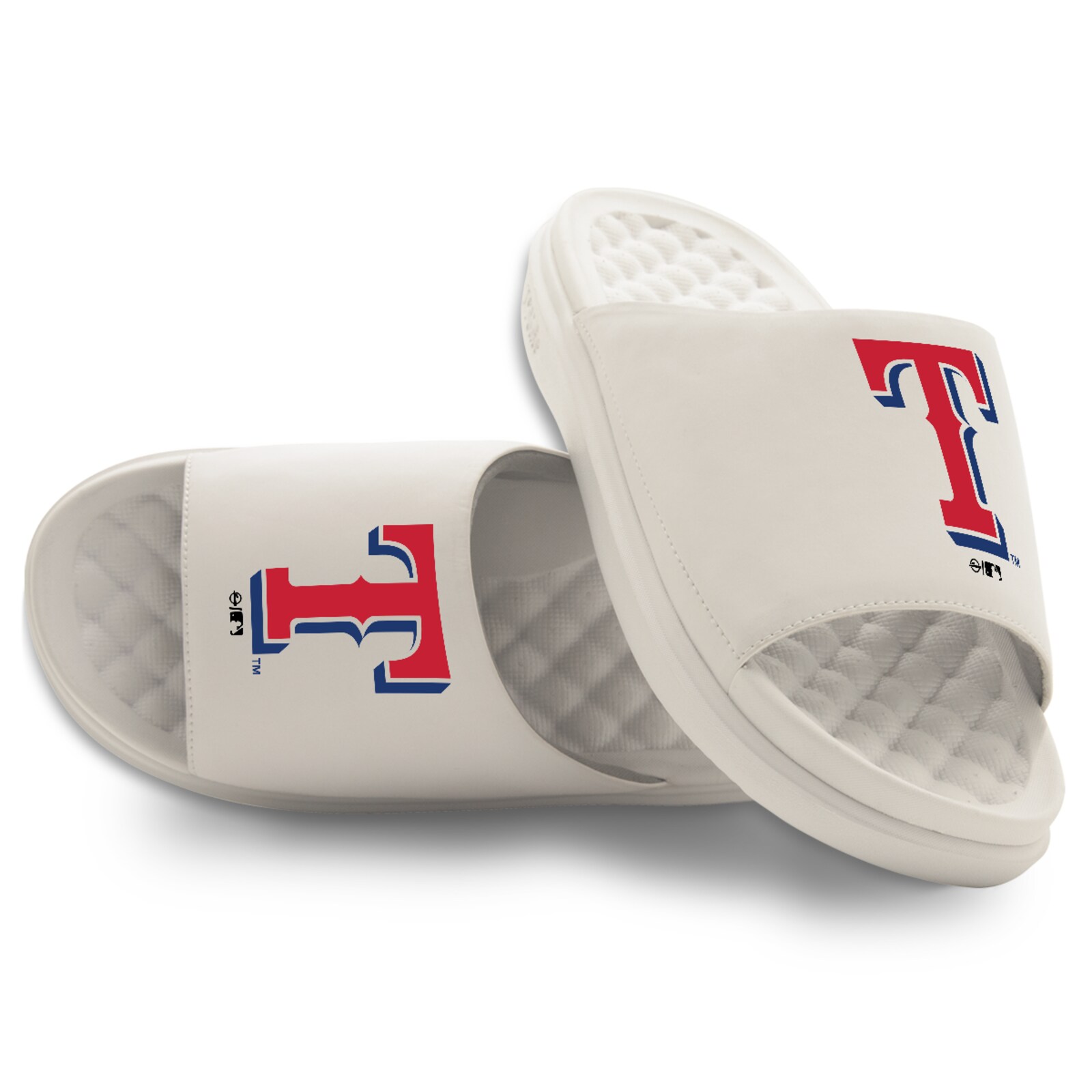 남녀공용 Texas Rangers ISlide 크림 프라이머리 모티브 슬라이드 샌들 상세 이미지 2