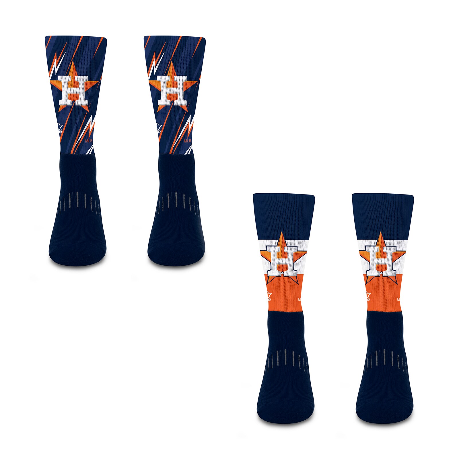남녀공용 Houston Astros Starter Big Energy Neo 2팩 크루 양말 세트 상세 이미지 3