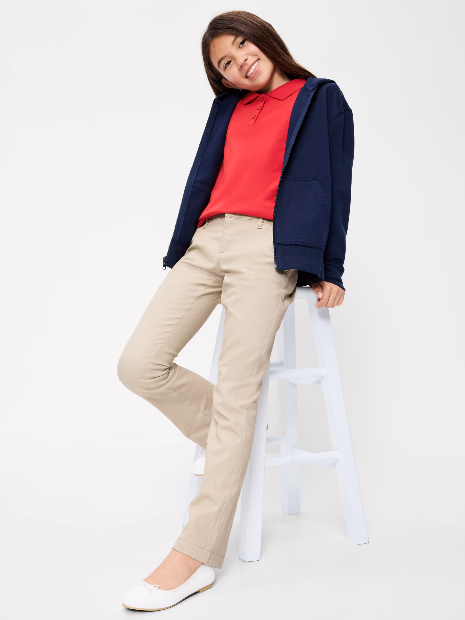 School Uniform Bootcut Pants for Girls 상세 이미지 3
