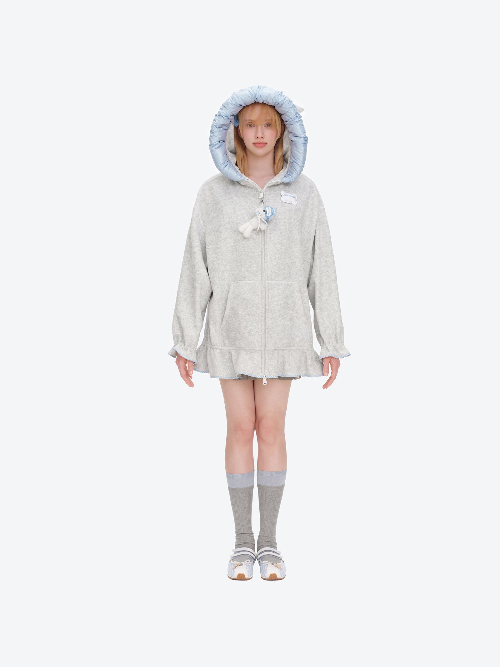 나이티 나이트 베어 레이스 후드 집업 그레이 상세 이미지 5